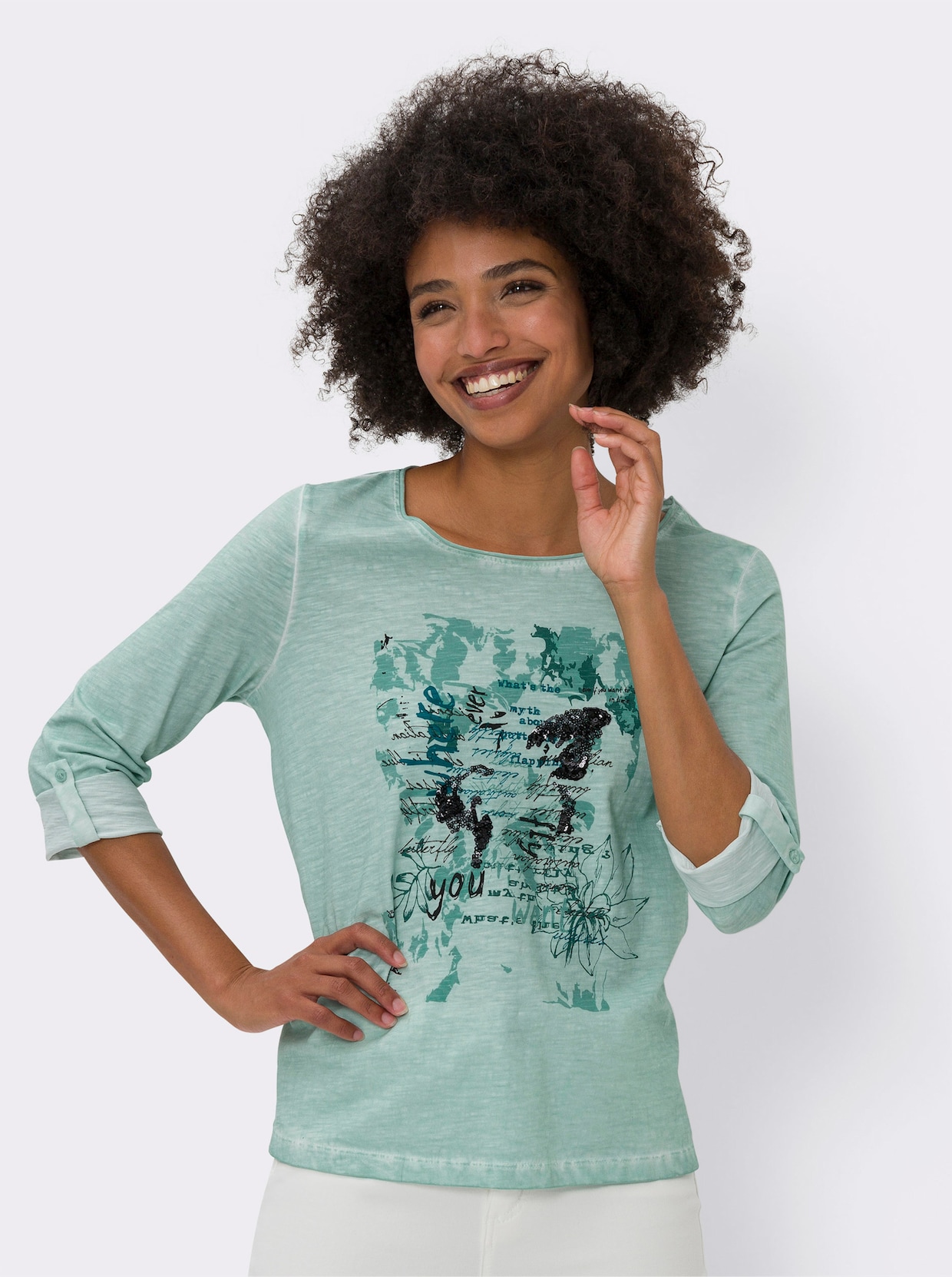 heine T-shirt imprimé - menthe