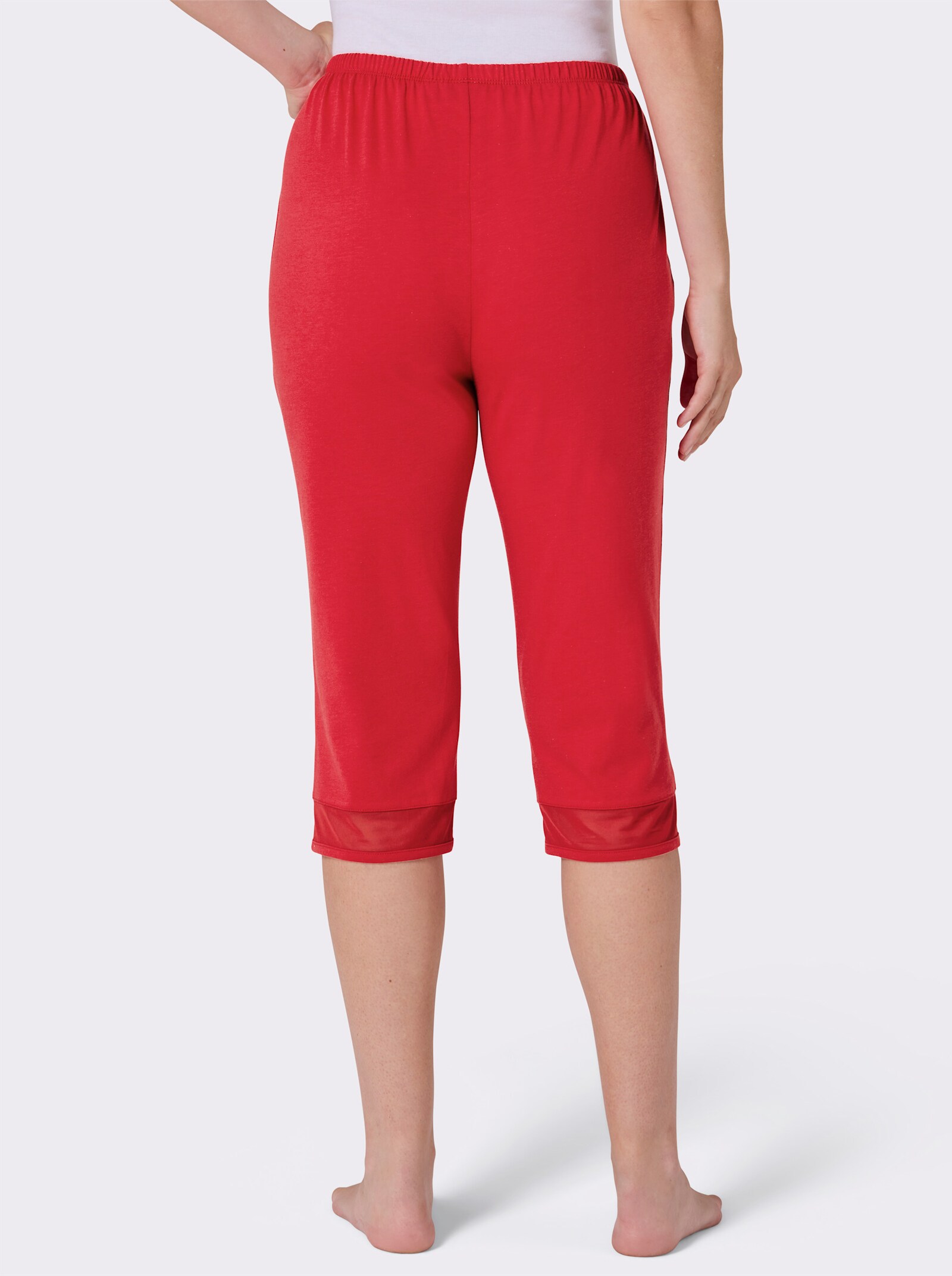wäschepur Caprihose mit Mesh am Bein - rot