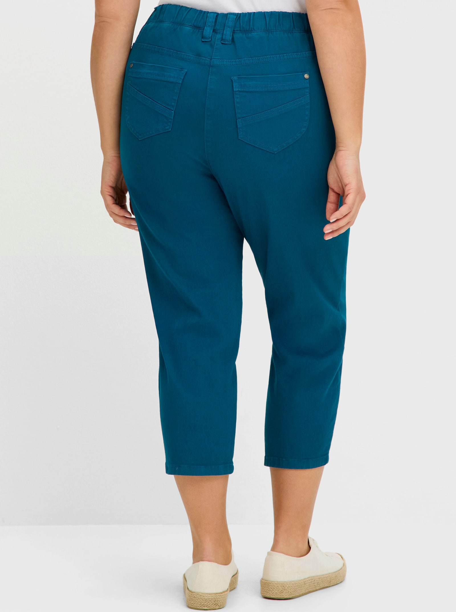 sheego 7/8-Hose in schmaler Form, aus Twill - dunkelpetrol