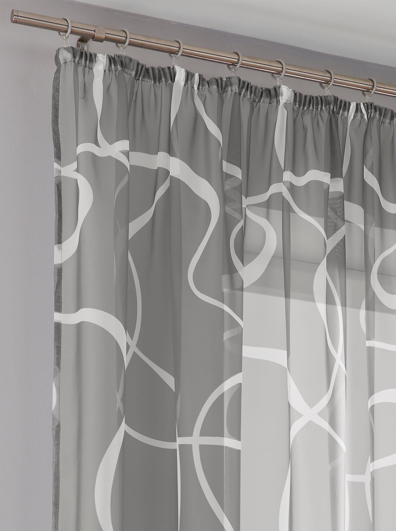 heine home Decoratieve vitrage - grijs/wit