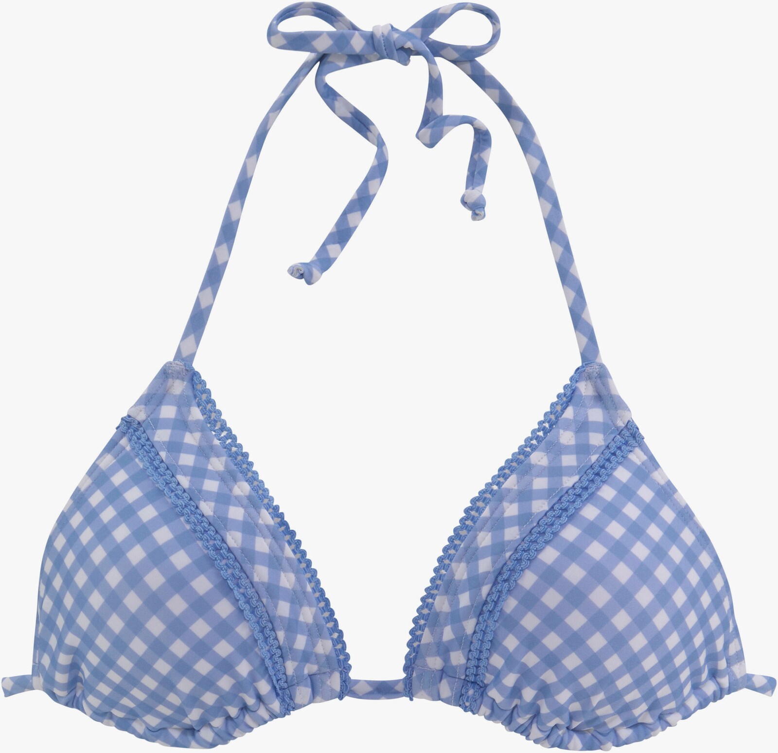 Buffalo Triangel-Bikini-Top - hellblau-kariert