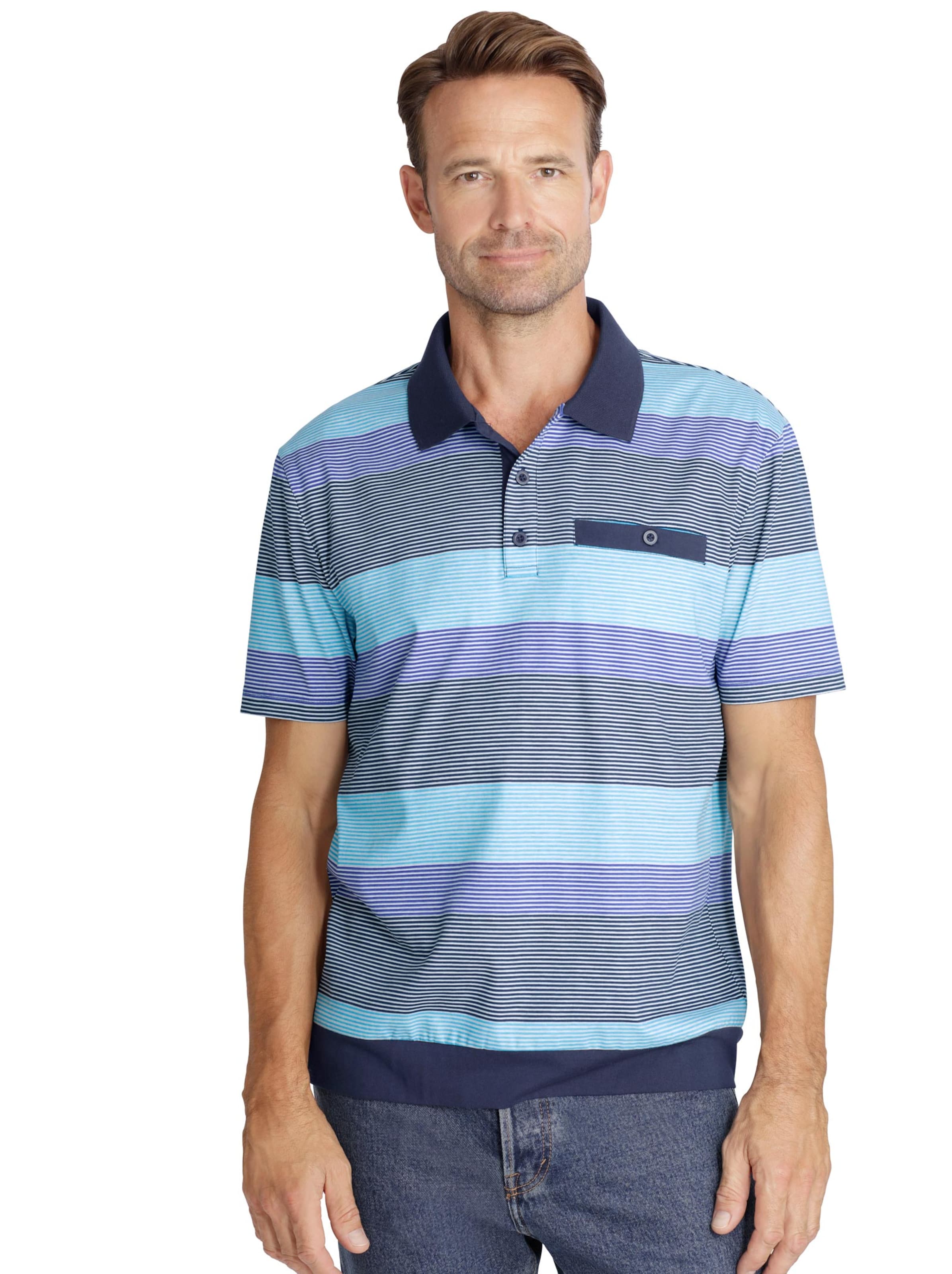 Poloshirt - blau-geringelt