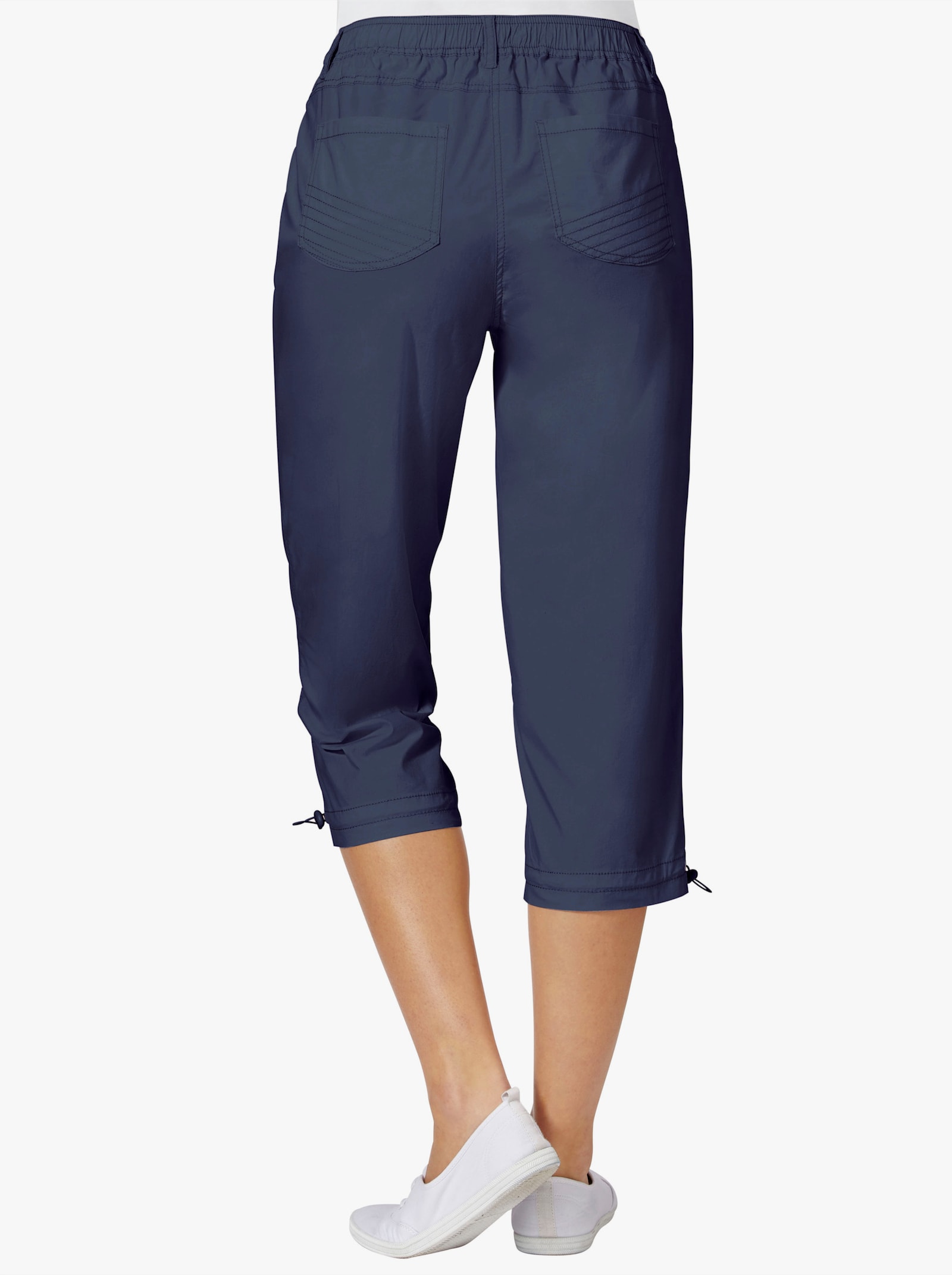 Caprihose mit Gummizug am Beinabschluss - nachtblau
