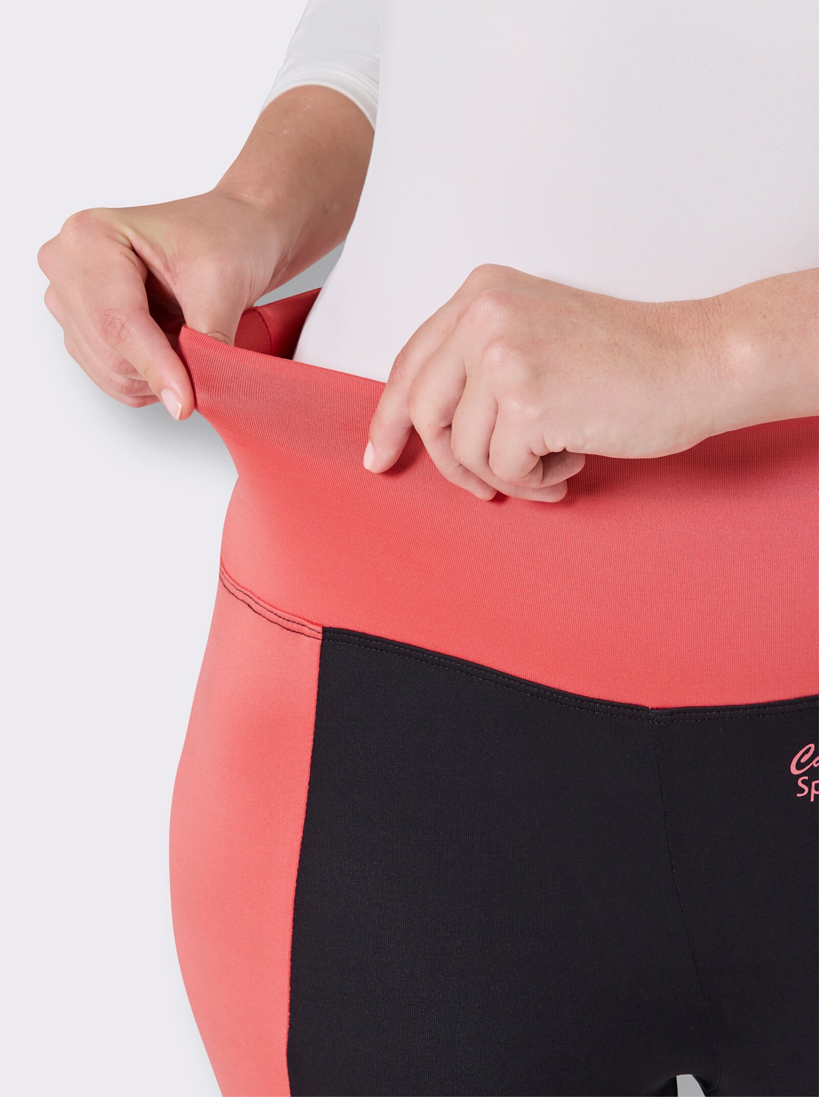 Catamaran Sports Leggings mit breitem Rundum-Dehnbund - schwarz-koralle