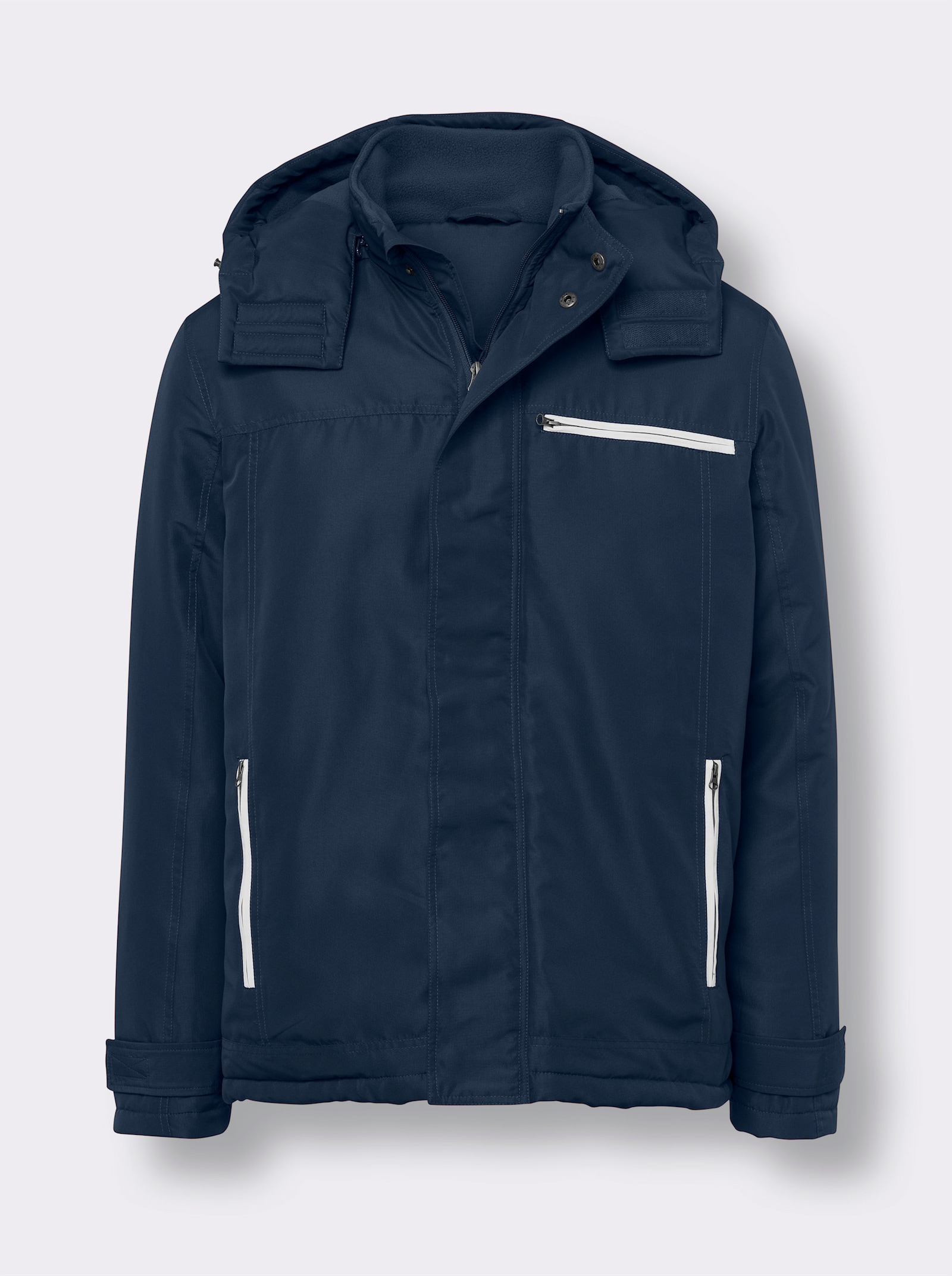 Zimná bunda, kontrastné detaily - tmavomodrá