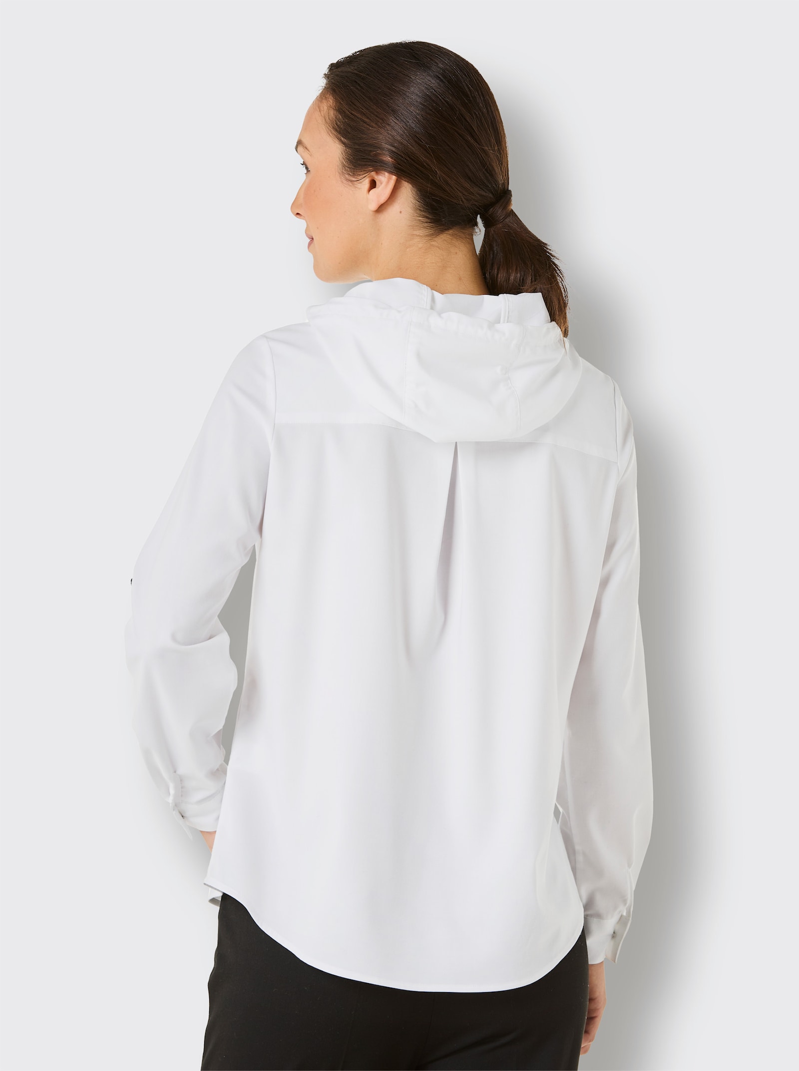 CREATION L PREMIUM Blusenjacke mit Krempel-Ärmel - ecru