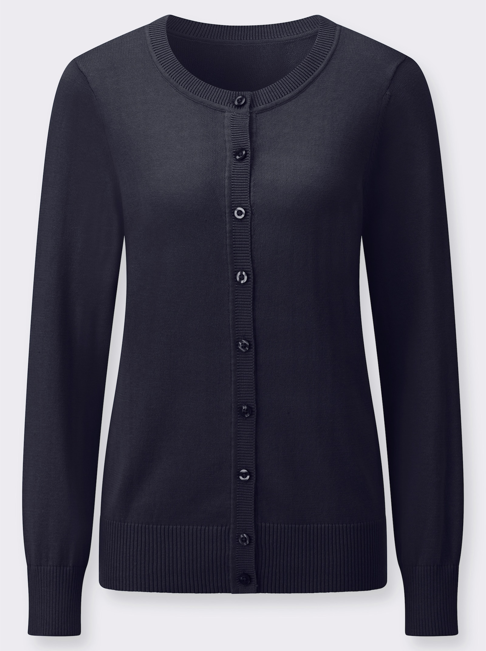 Kardigán s rebrovanými zakončeniami - námornícka modrá