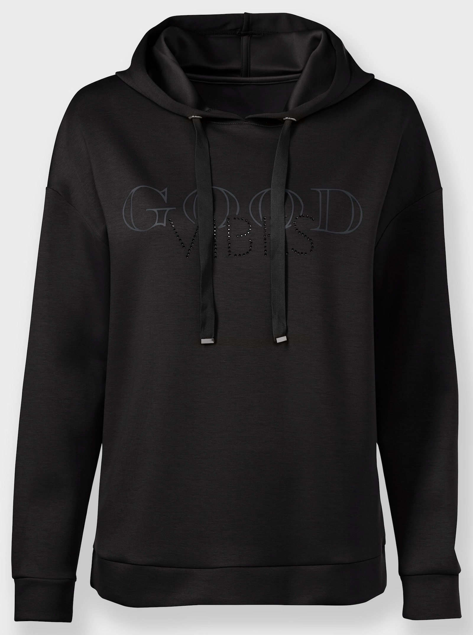 heine Kapuzensweatshirt mit Schriftzug - schwarz