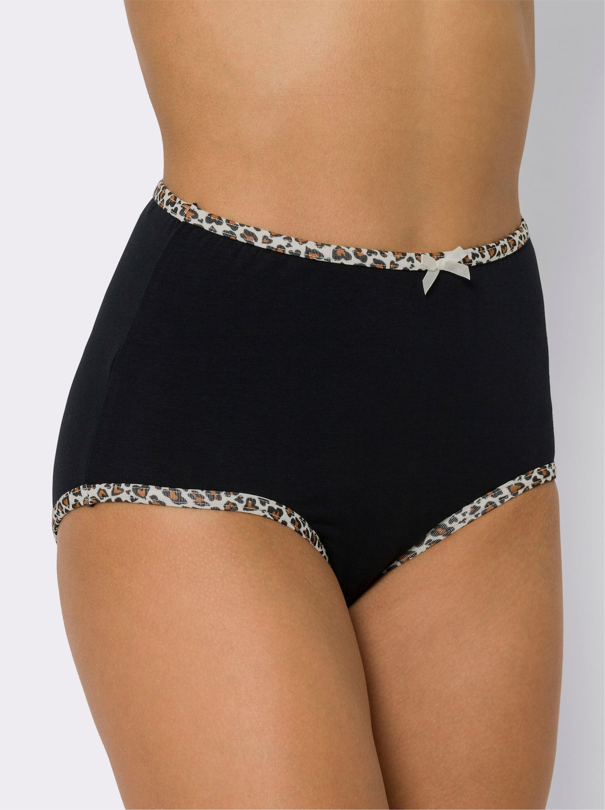 Tailleslip - champagne bedrukt + zwart + bruin + wit