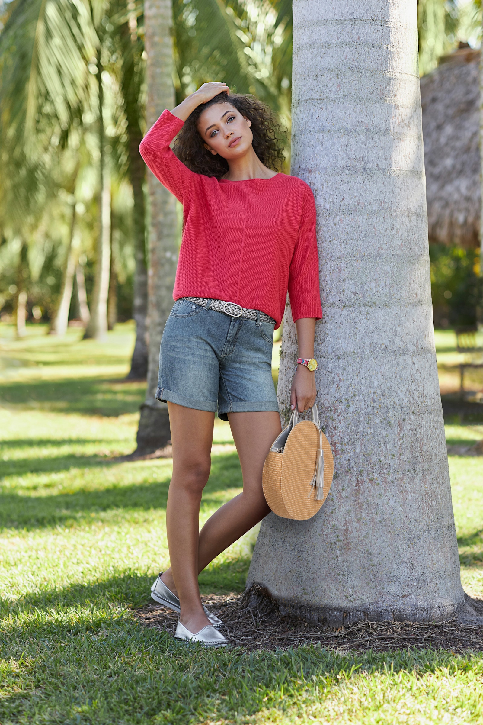heine Jeansshort mit Beinaufschlag - blue stone