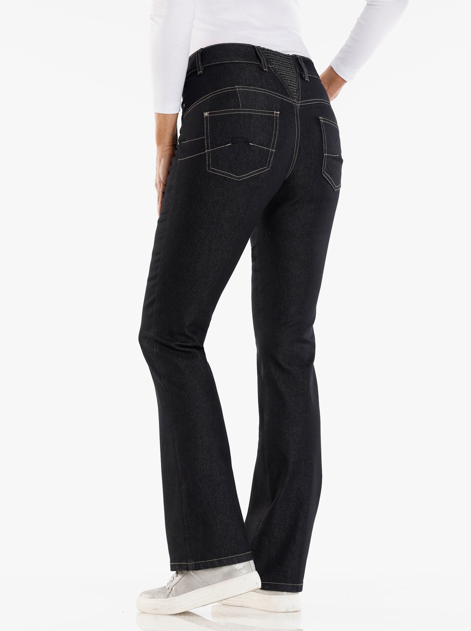 Bootcutjeans med push up-effekt - black-denim