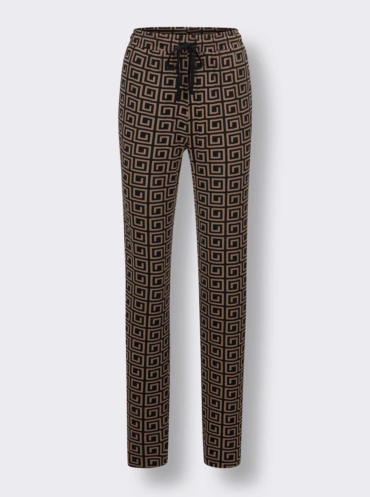 wäschepur Pyjamas - svart-kamel, med tryck