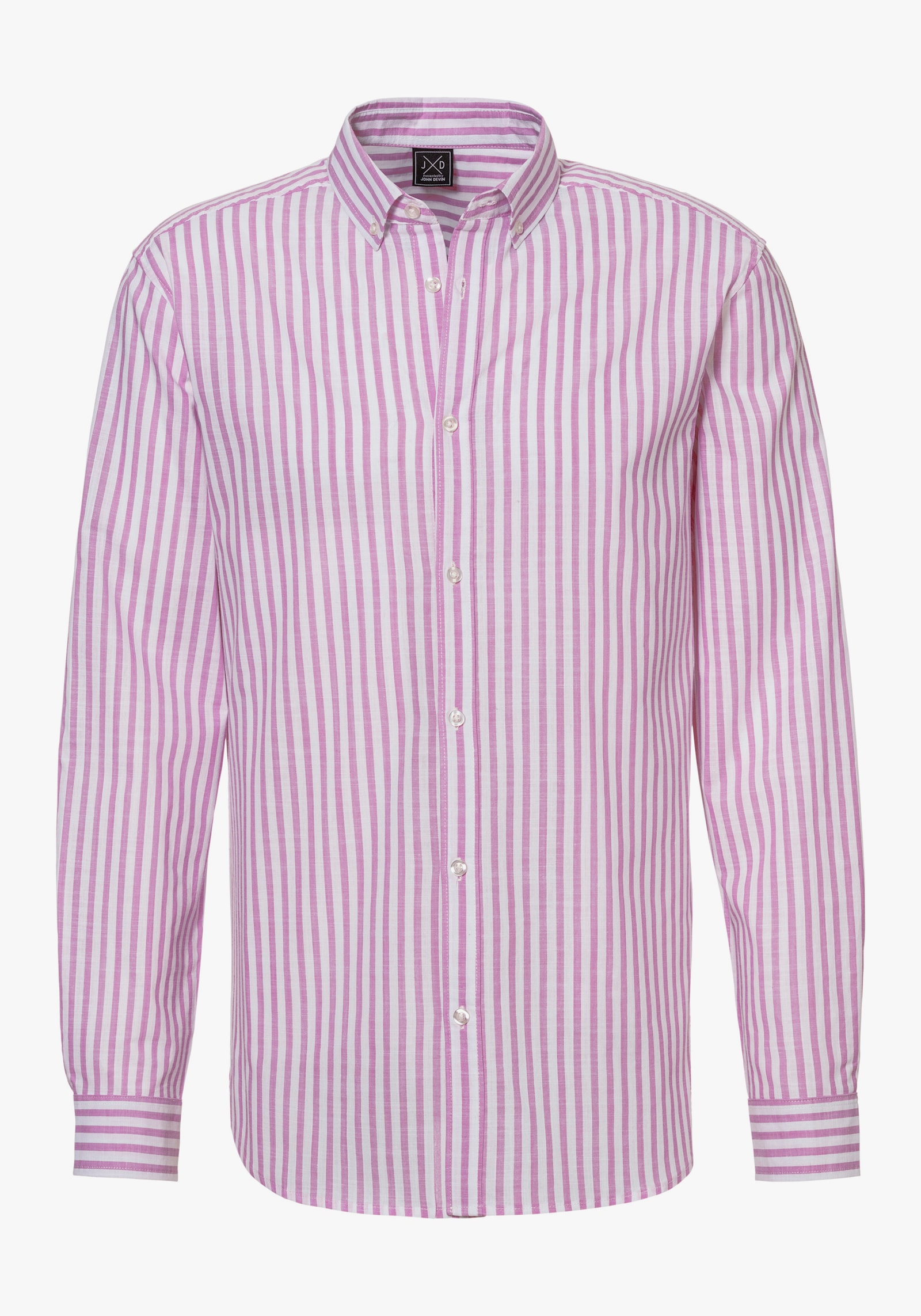 John Devin Langarmhemd - rosa-gestreift