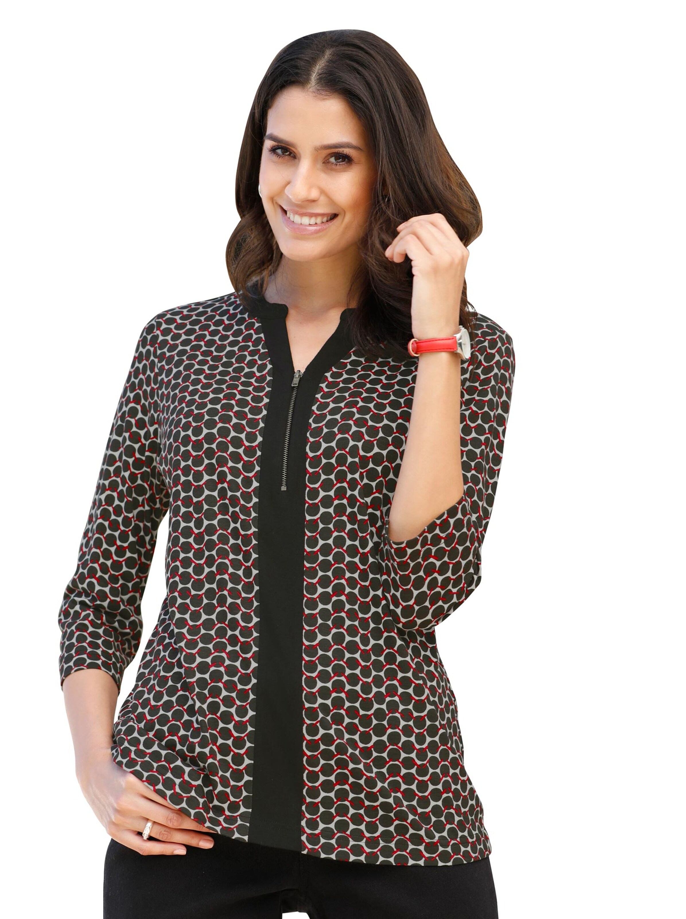 Shirt - schwarz-weiß-bedruckt