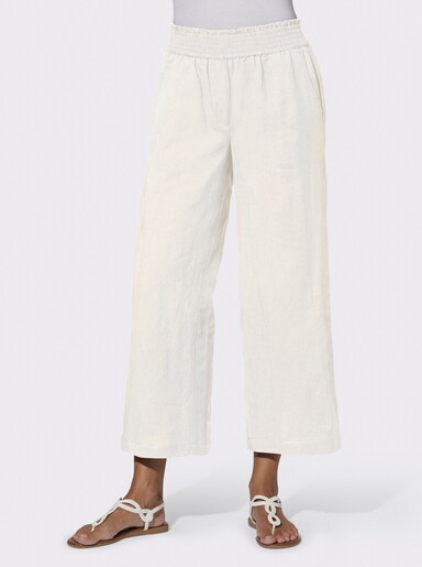 Culotte mit Leinen-Anteil - ecru