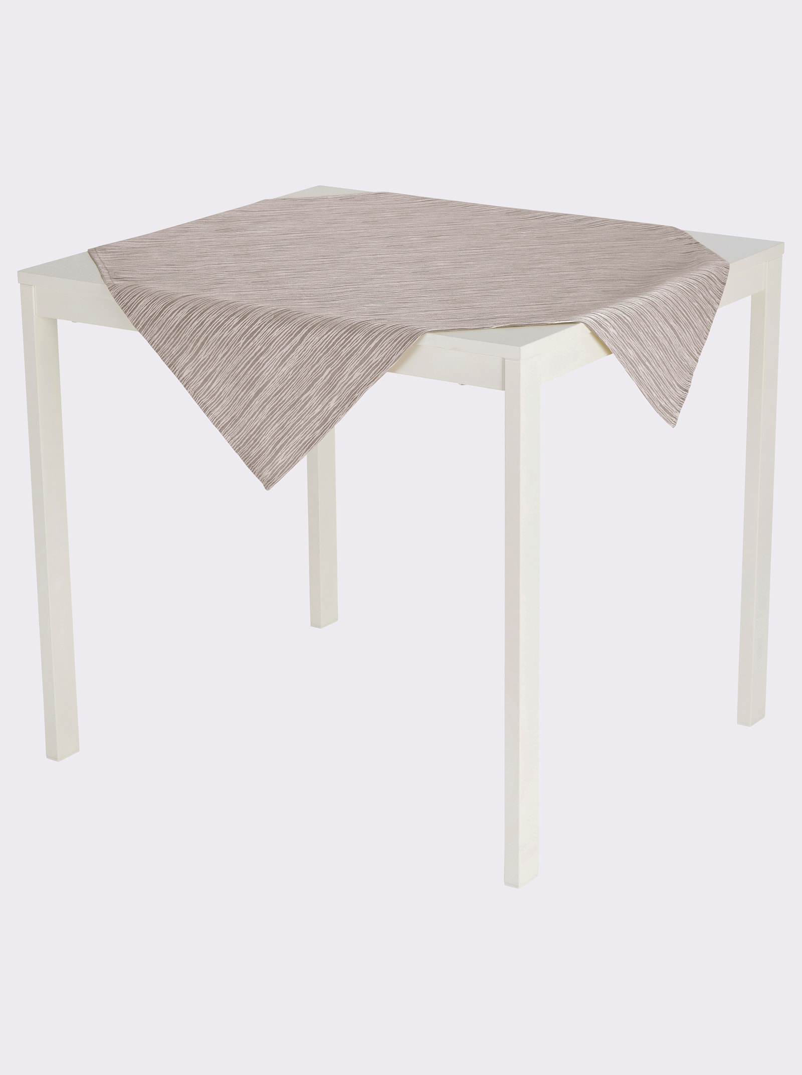 Tafelkleed met lijnenpatroon, onderhoudsarm - taupe