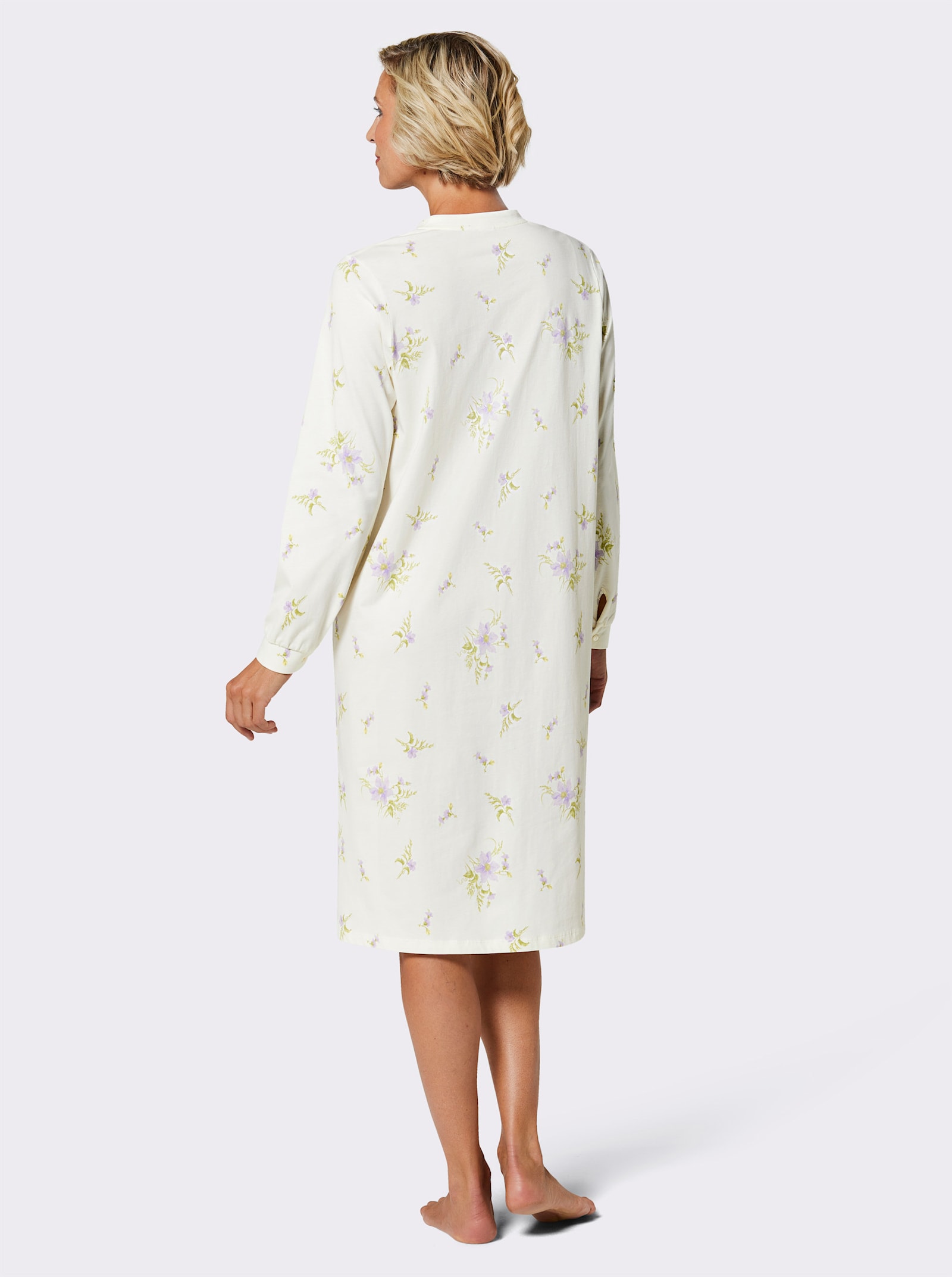 wäschepur Nachthemd - champagner-flieder-bedruckt