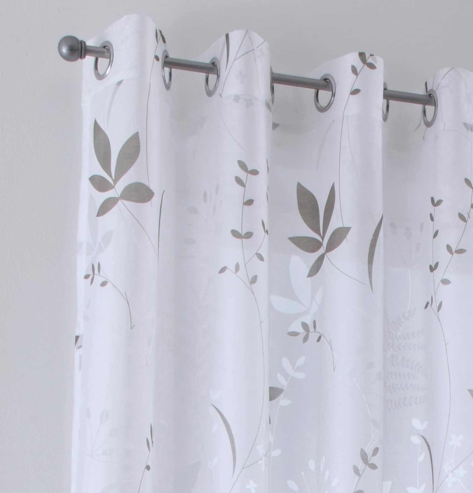 heine home Decoratieve vitrage - taupe/wit