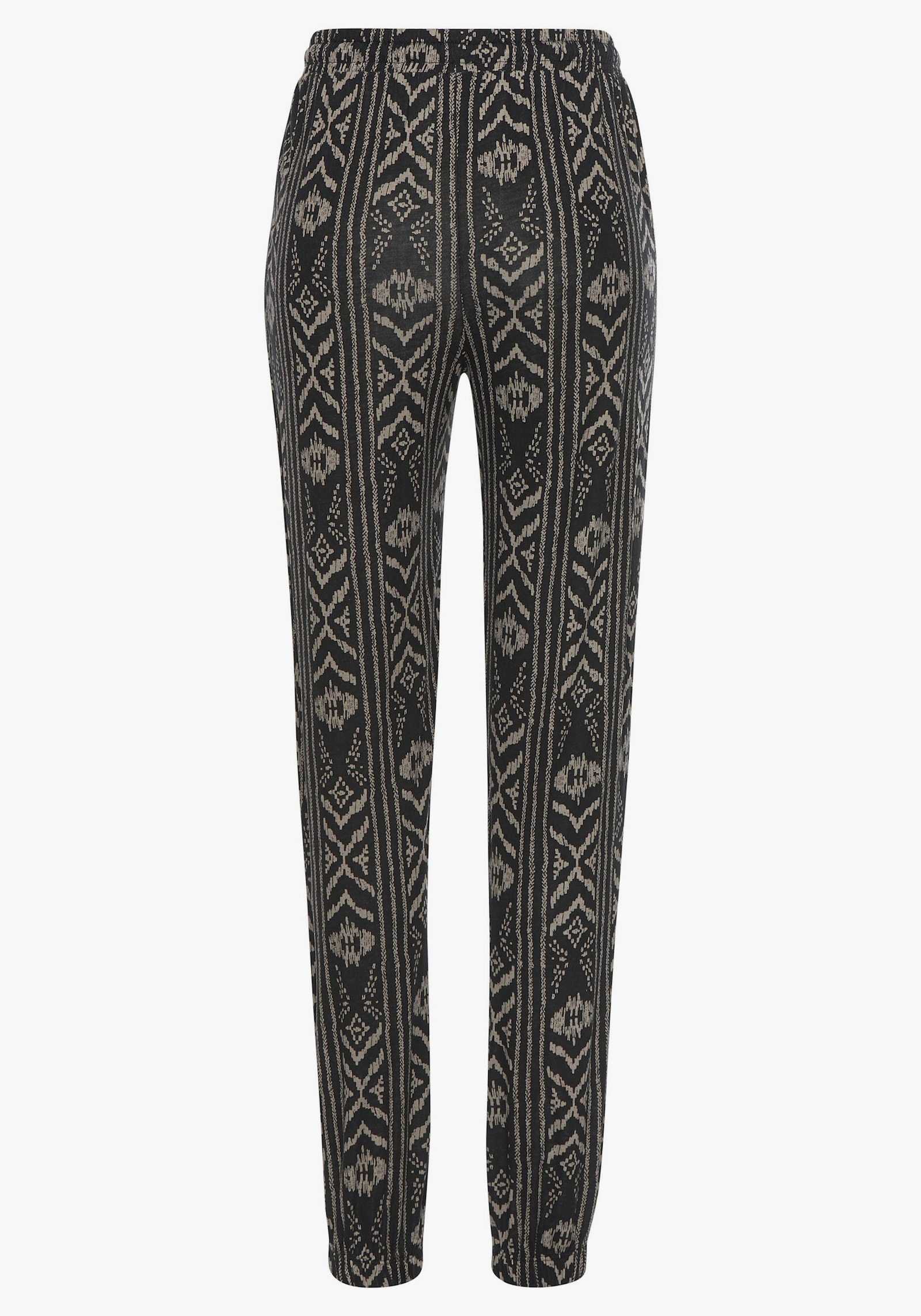 LASCANA Jerseyhose - schwarz-creme-bedruckt