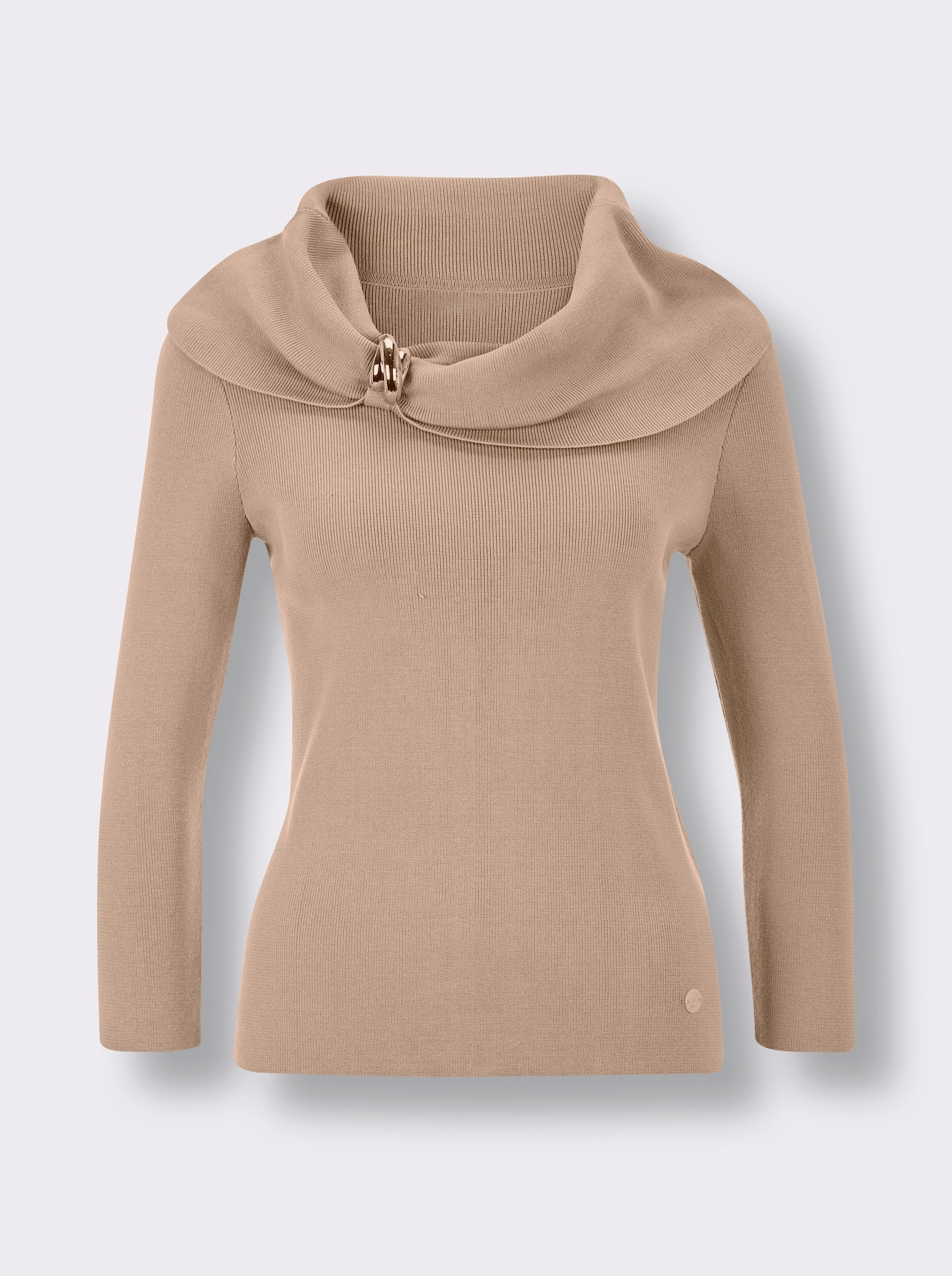 CREATION L PREMIUM Carmenpullover im hochwertigen Seiden-Mix - beige