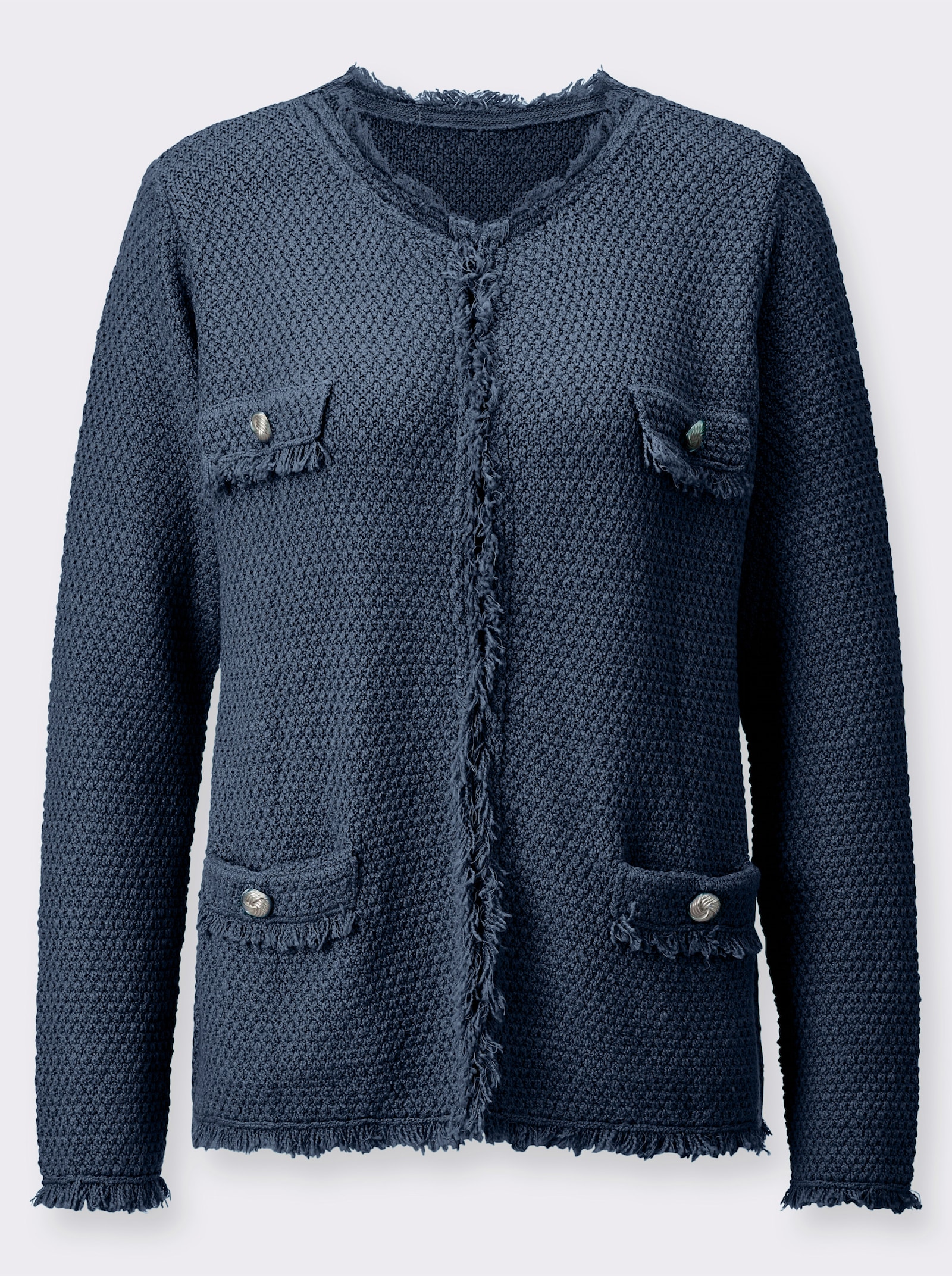 Cardigan im Baumwoll-Viskose-Mix - dunkelblau