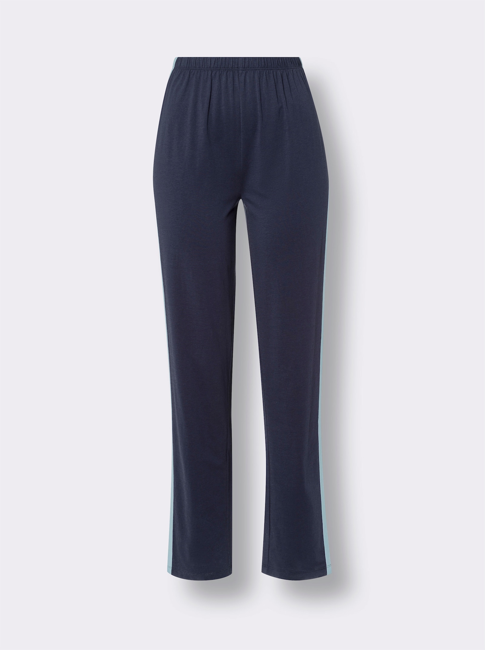 Schlafanzug mit Kontrastblenden - himmelblau-marine