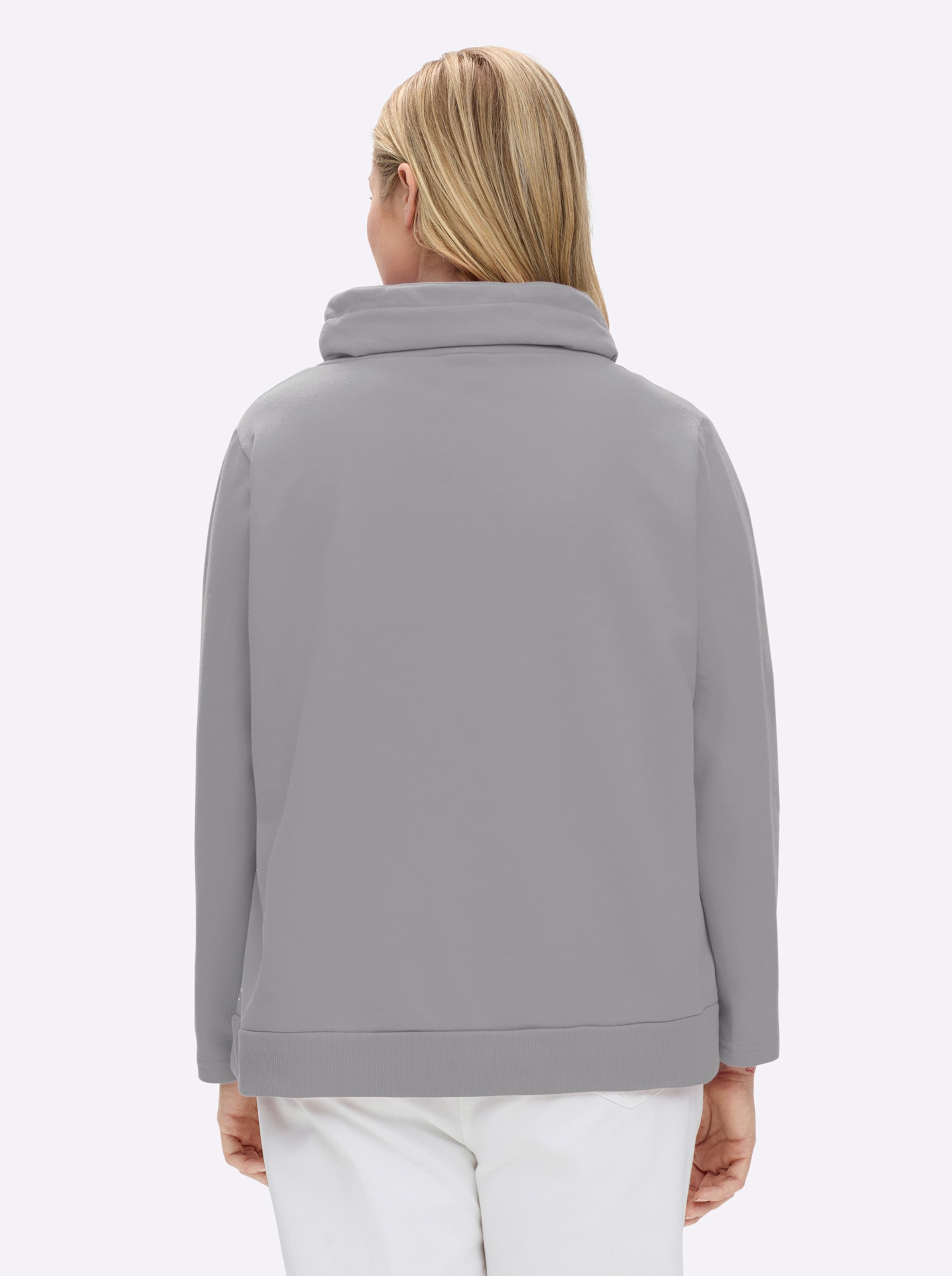 Sheego Damen Steingrau-Bedruckt Sweatshirt - Bild 4