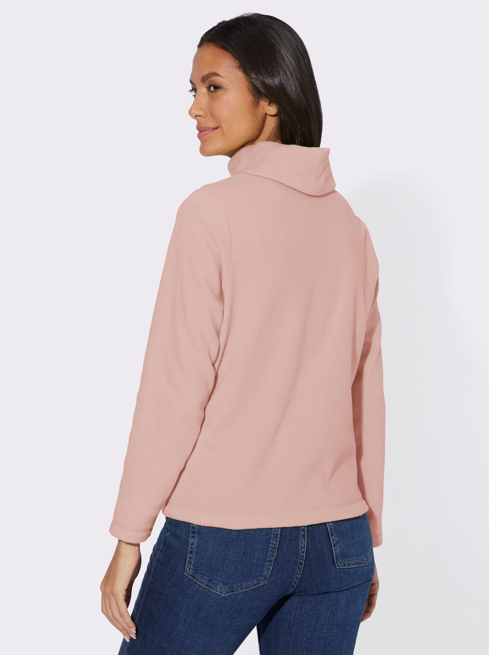 Fleeceshirt mit Zier-Nähten - puder