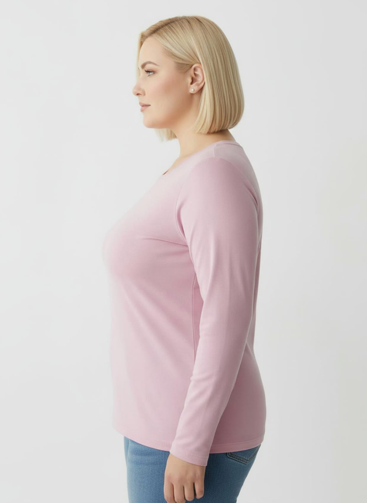 Rundhalsshirt mit zertifizierter Baumwolle - rosé