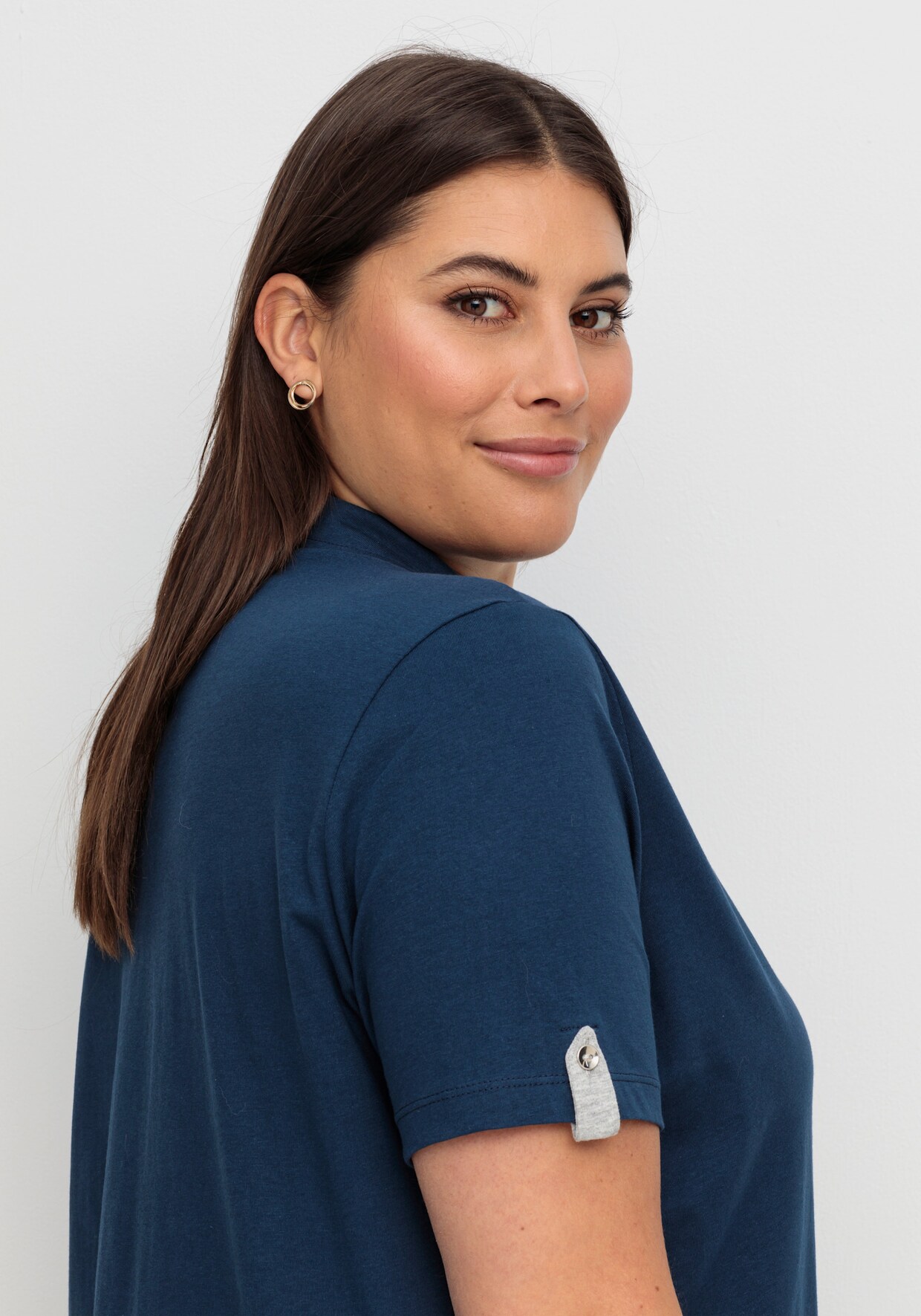 Poloshirt mit Kontrasten - dunkelblau