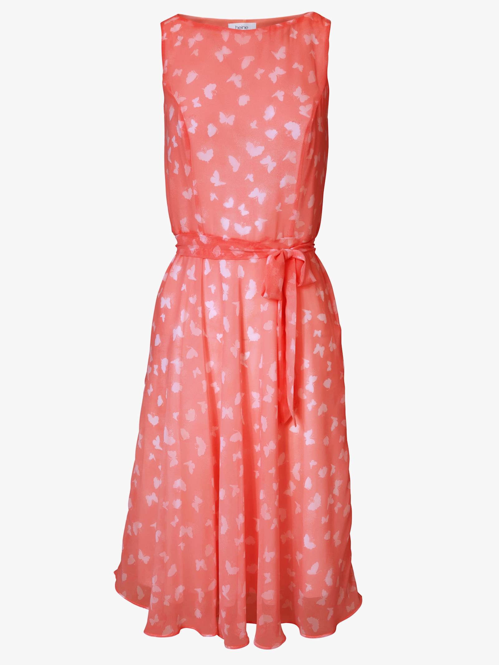 heine Sommerkleid inklusive Bindegürtel - koralle-offwhite