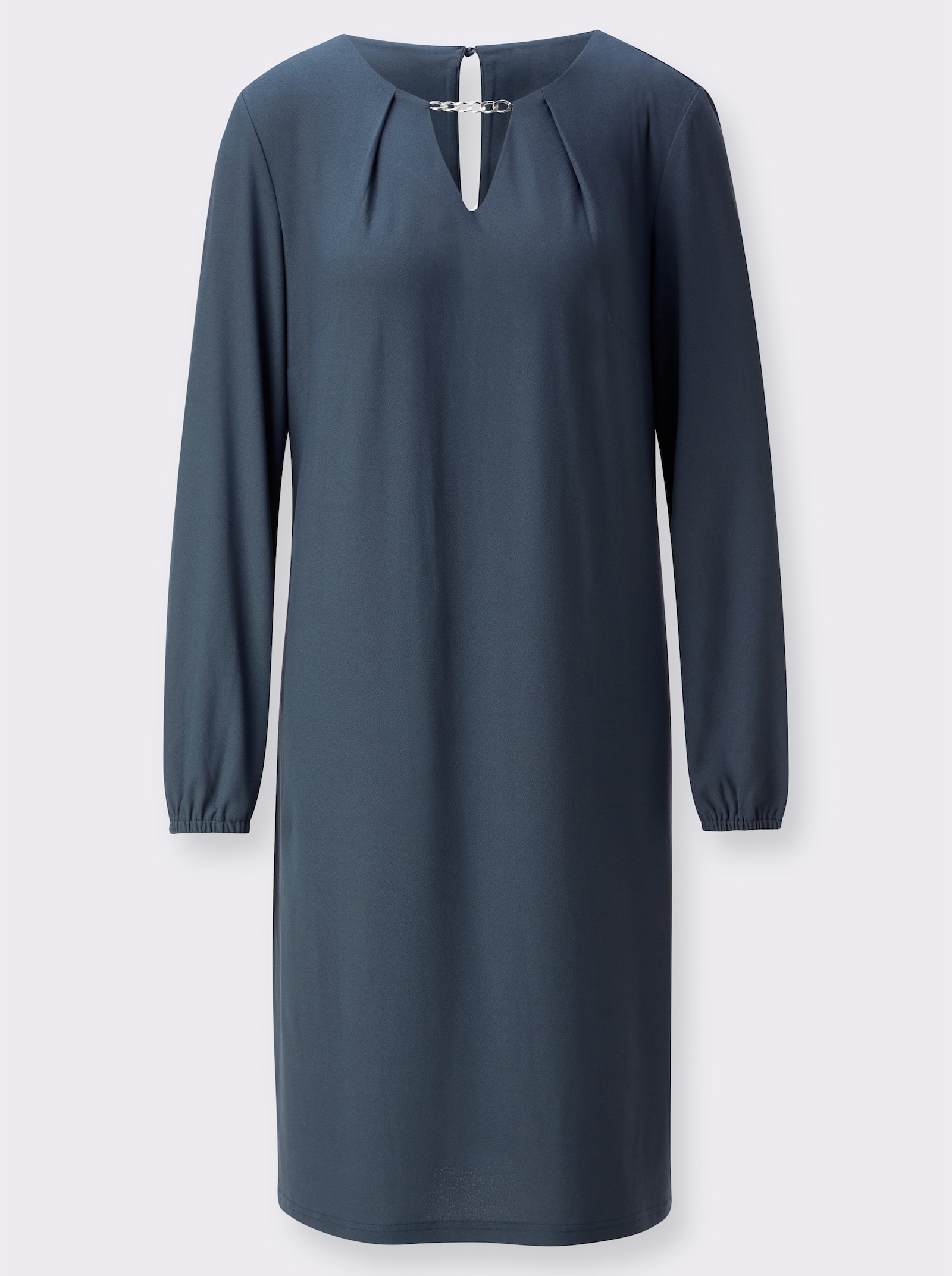 Jerseykleid mit Rückenverschluss - rauchblau