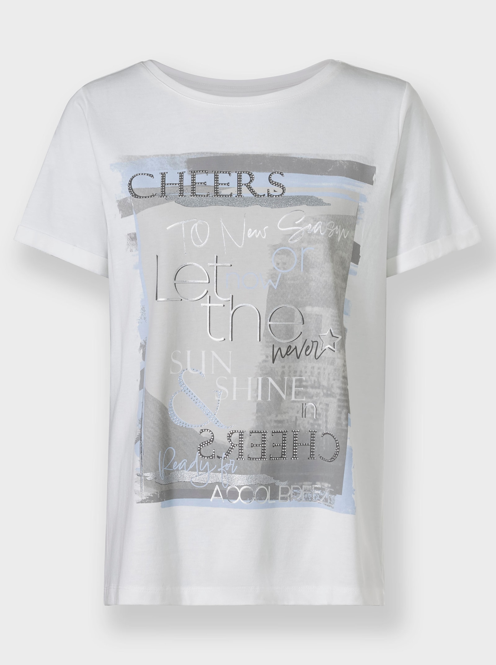 heine Kurzarmshirt mit Glanz-Print - ecru