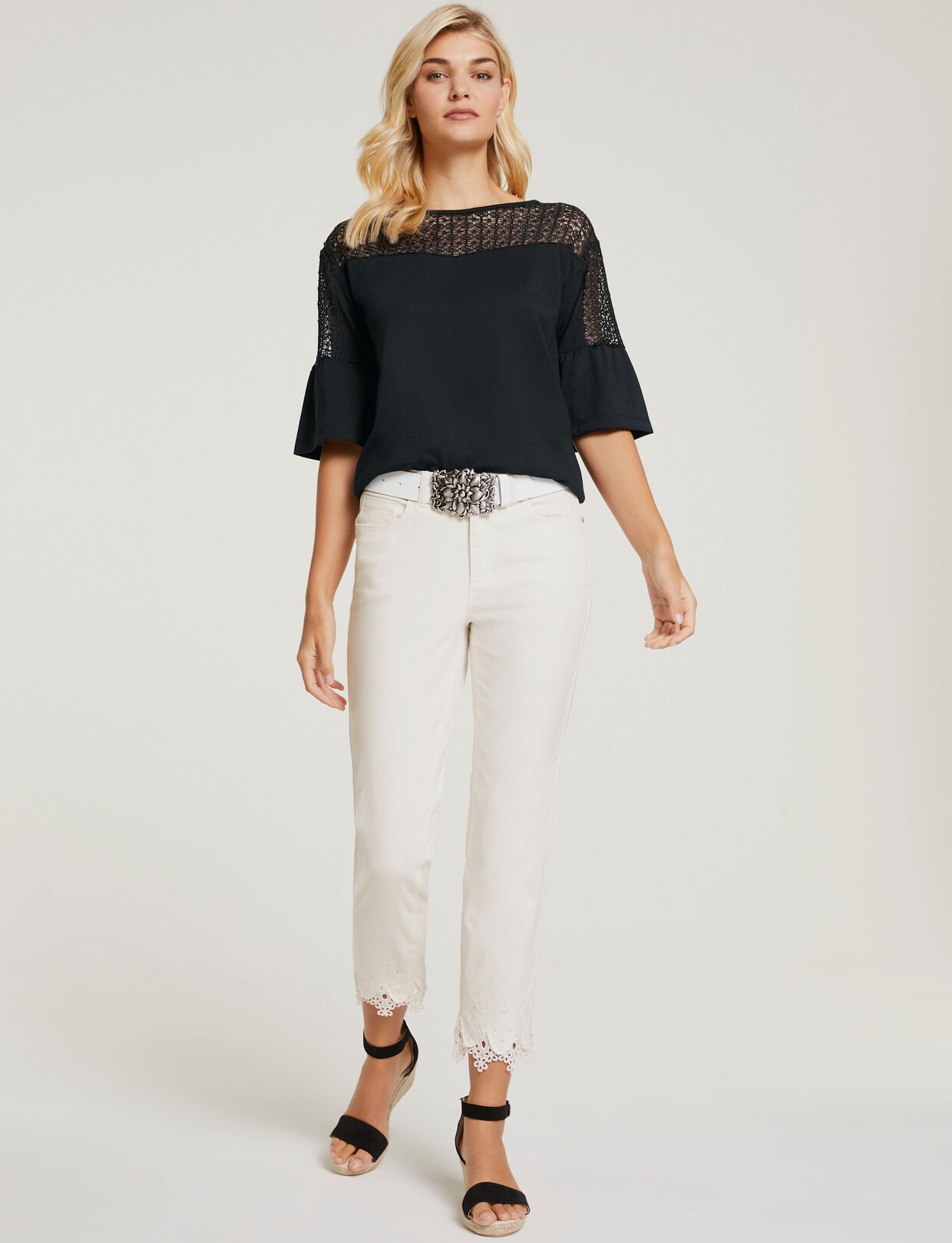 heine Spitzen-Shirt - schwarz