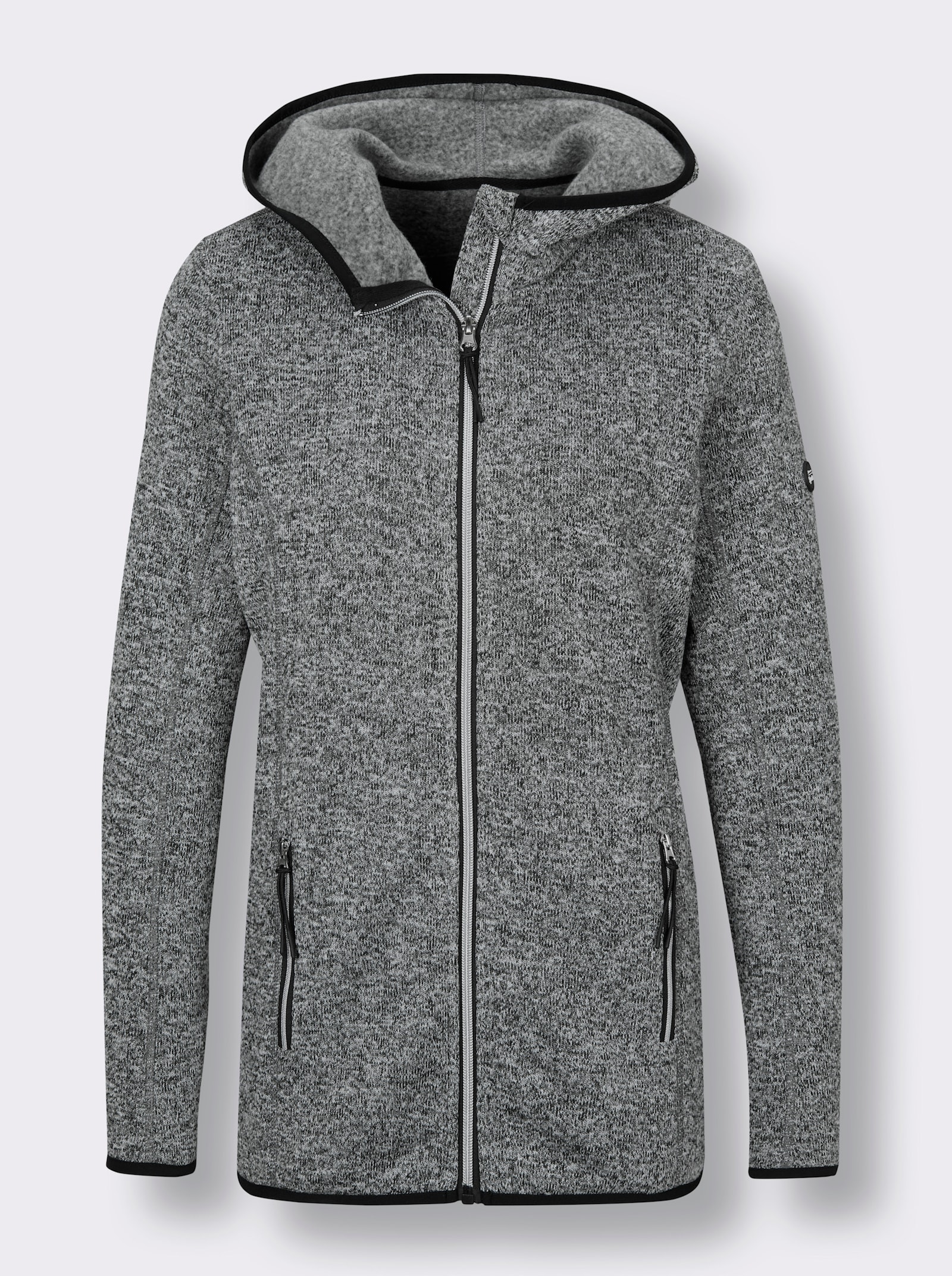 Catamaran Sports Strickfleecejacke mit Kapuze - weiß-meliert