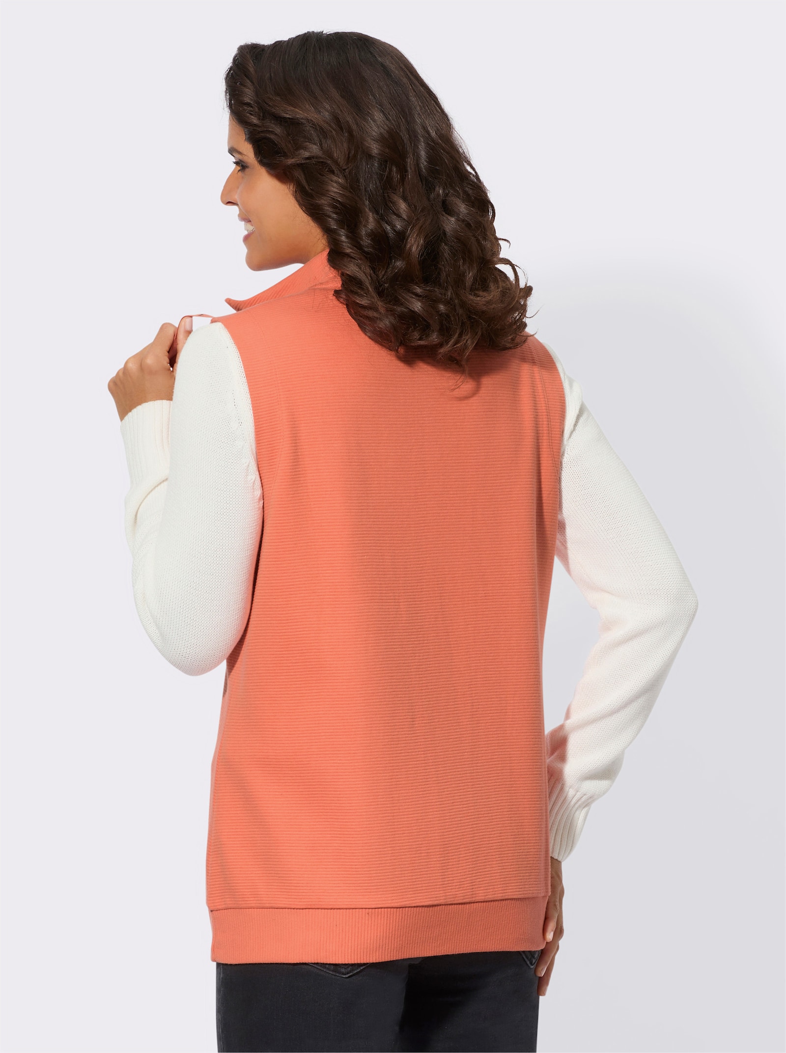 Shirtweste in Ripp-Optik - papaya