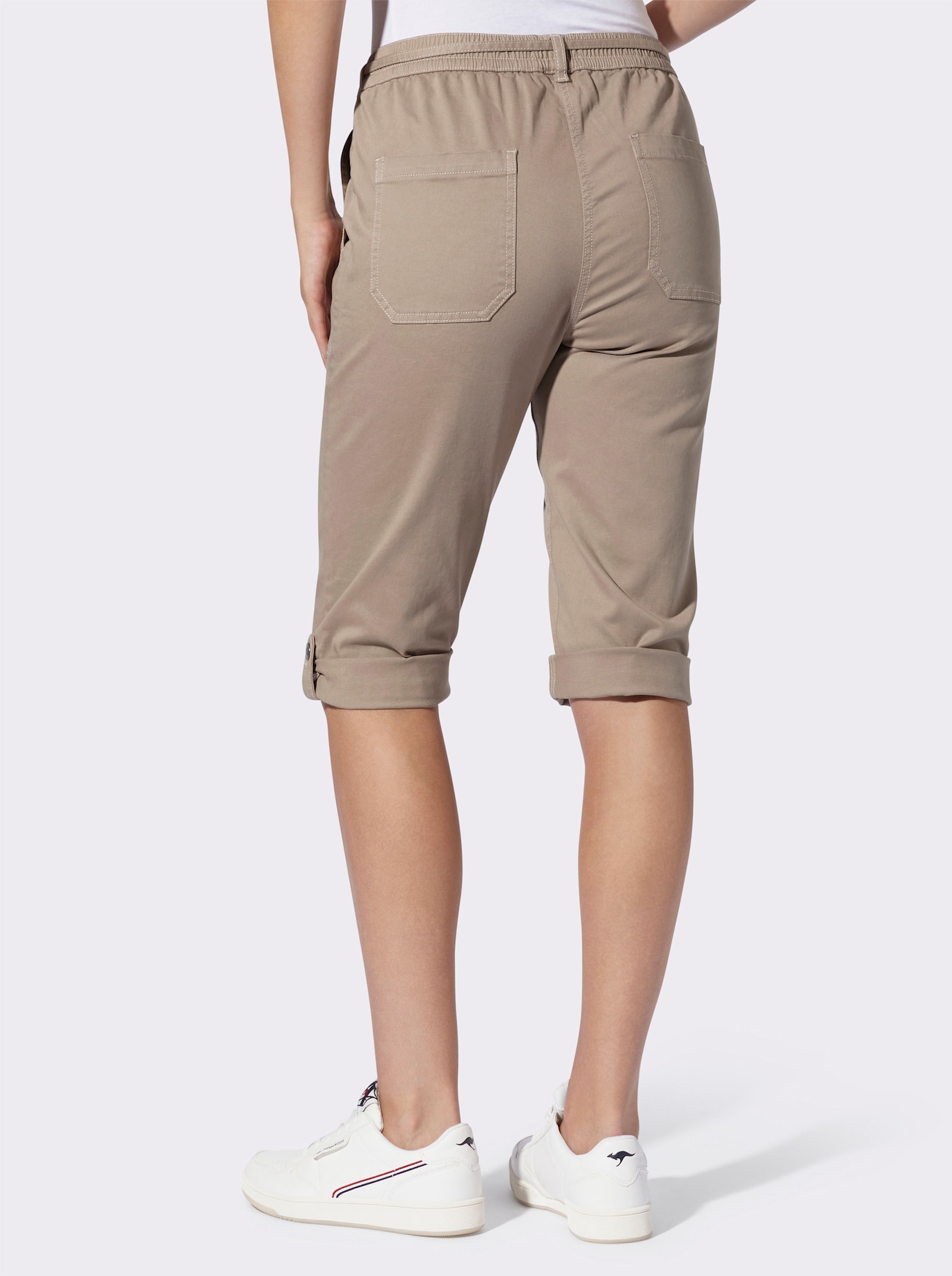 heine Baumwollhose in Capri-Länge - sesam