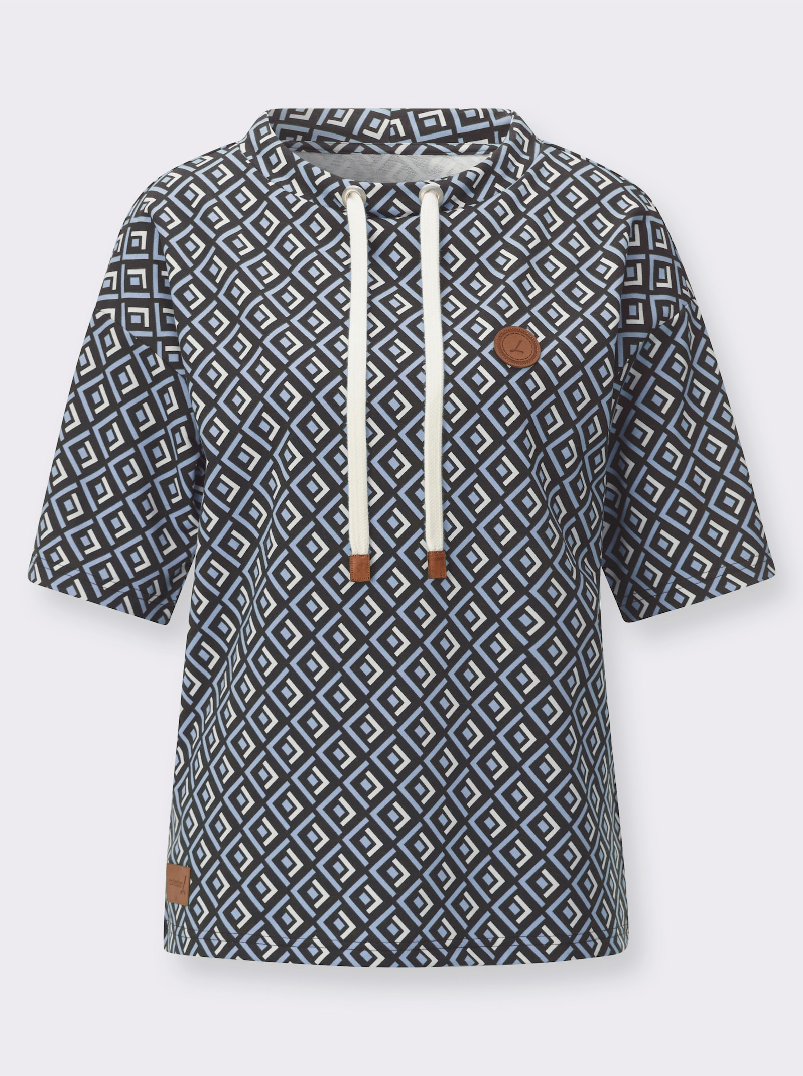 Sweatshirt imprimé - bleu glacier-noir à motifs