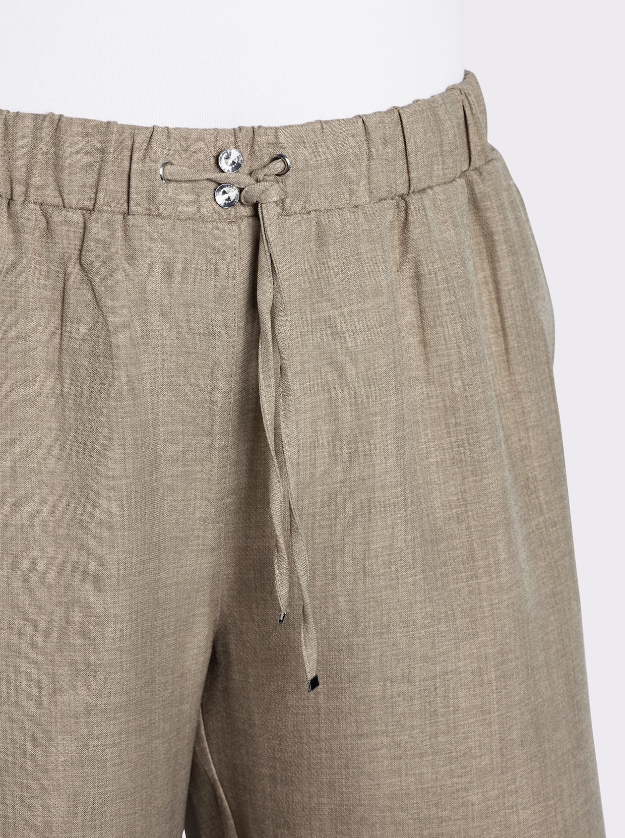 sheego Schlupfhose mit weitem Bein - schlamm-champagner-meliert