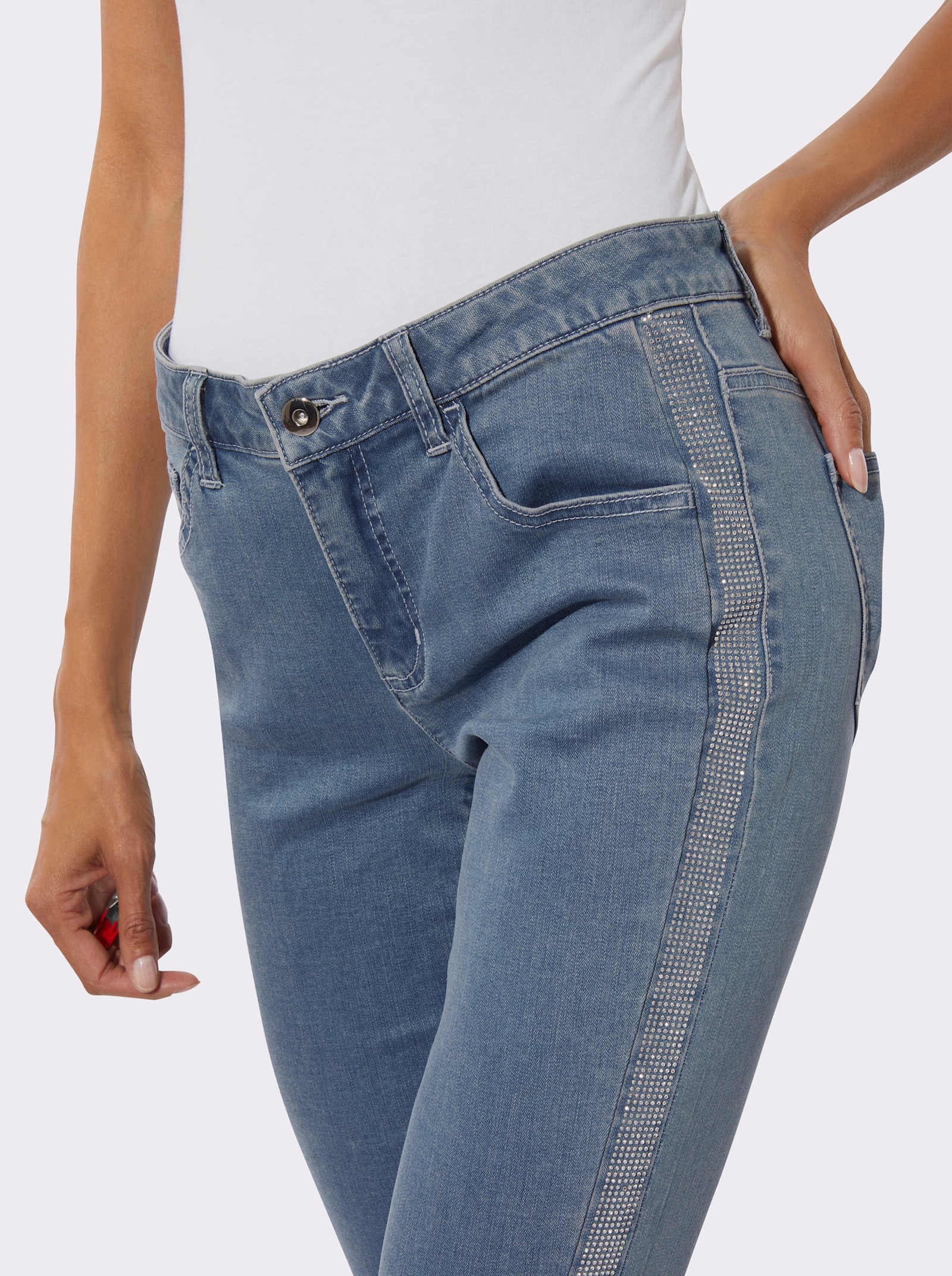 5-Pocket-Jeans mit Baumwolle - blue-bleached