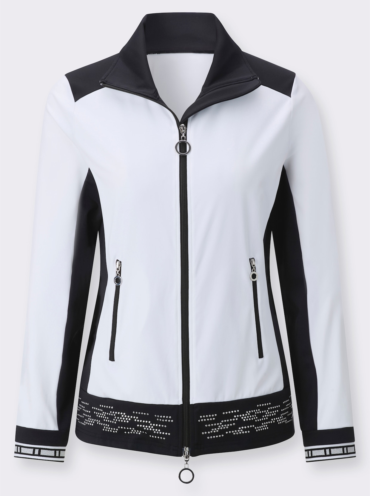 Shirtjacke - weiss-schwarz