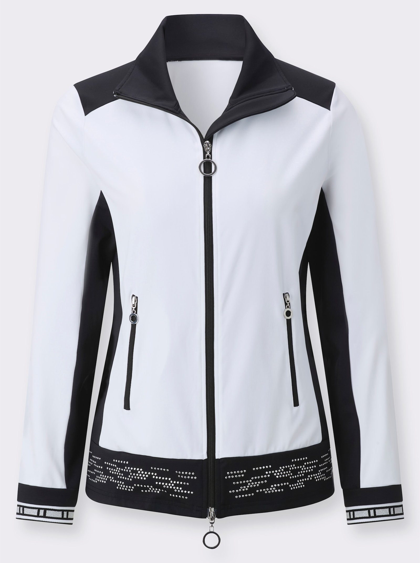 Shirtjacke - weiß-schwarz