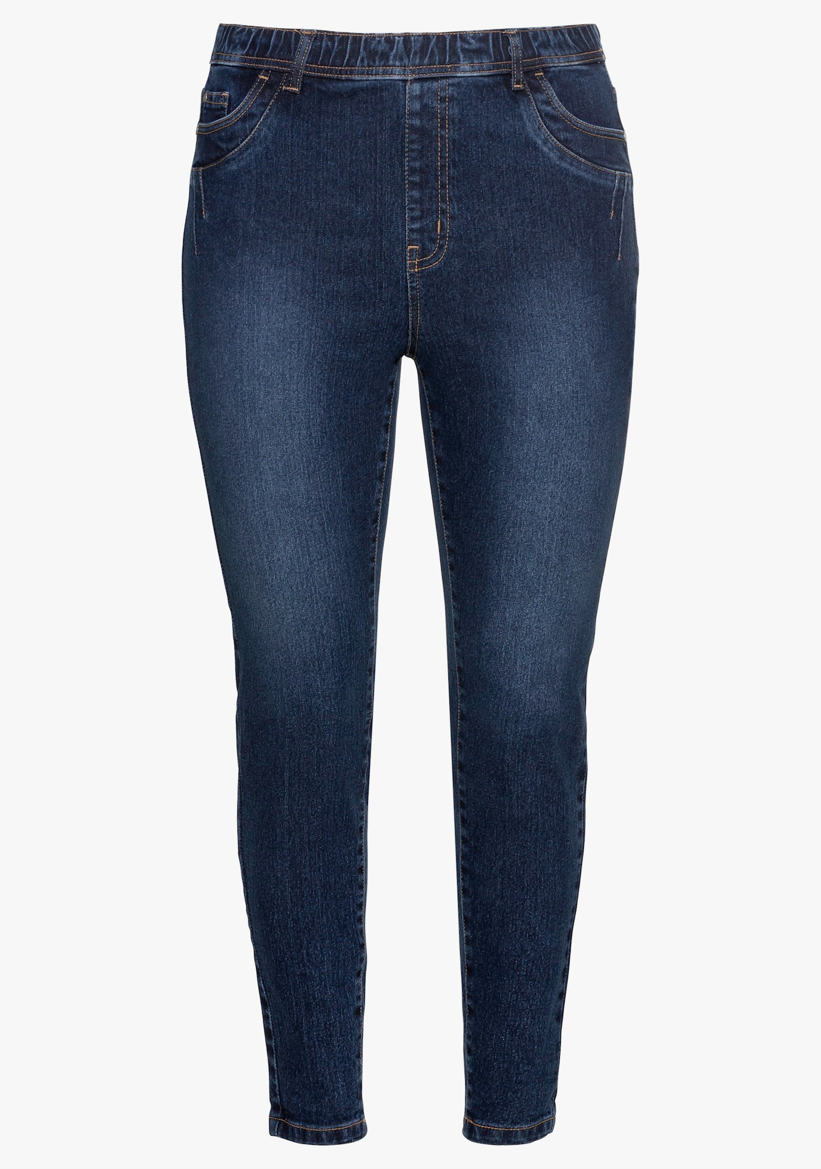 sheego Jeggings mit Gürtelschlaufen - dark blue denim