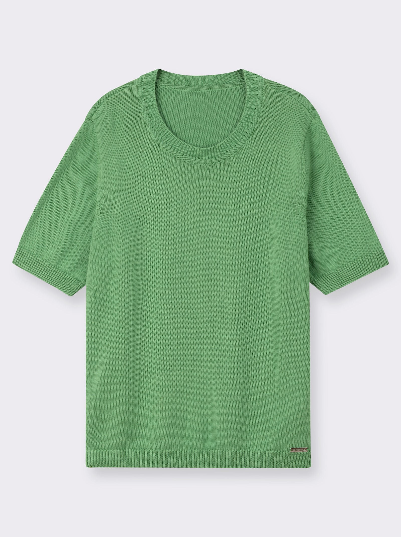 Kurzarmpullover mit Rippabschlüssen - apfel