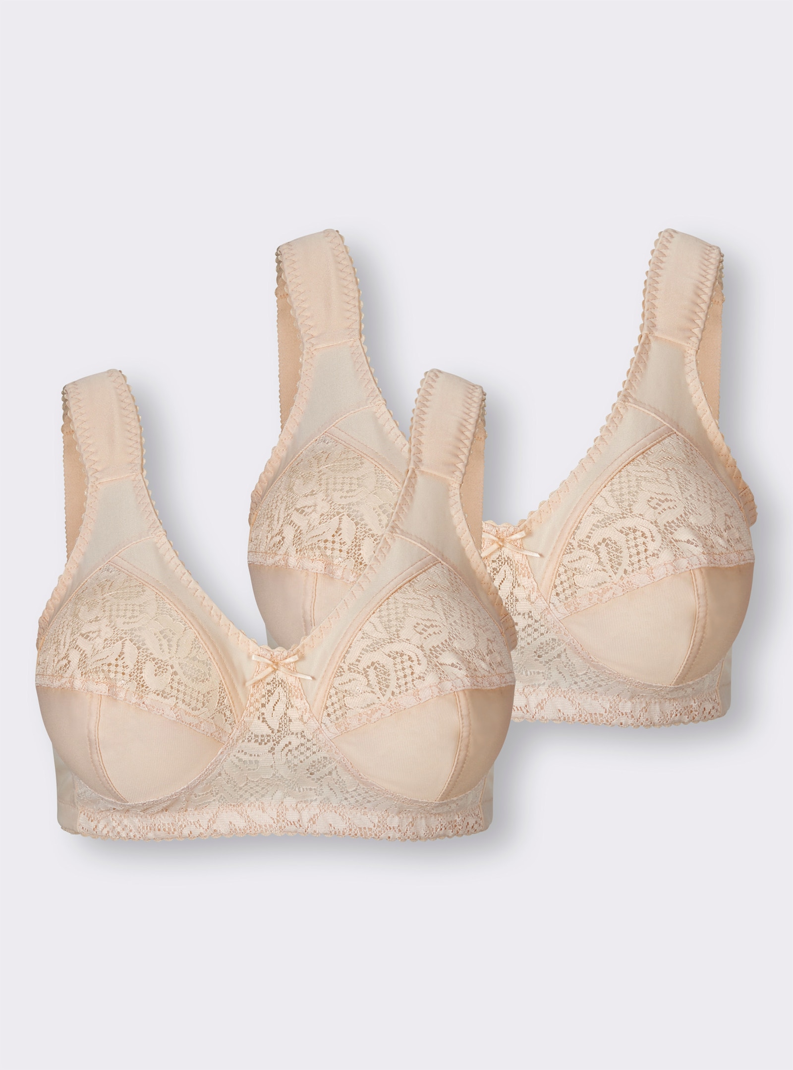 wäschepur Soutien-gorge confort sans armatures avec dentelle extensible - café au lait