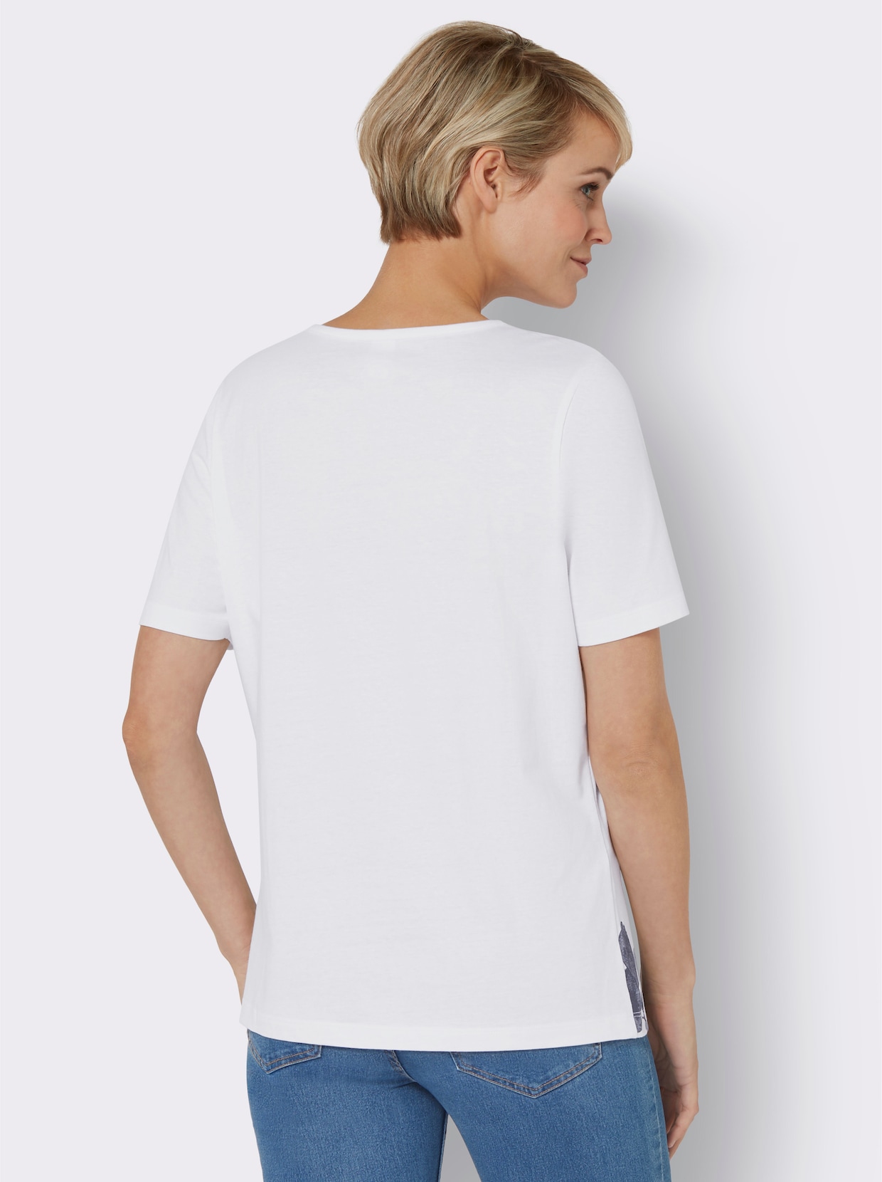 Shirt met korte mouwen - wit geprint
