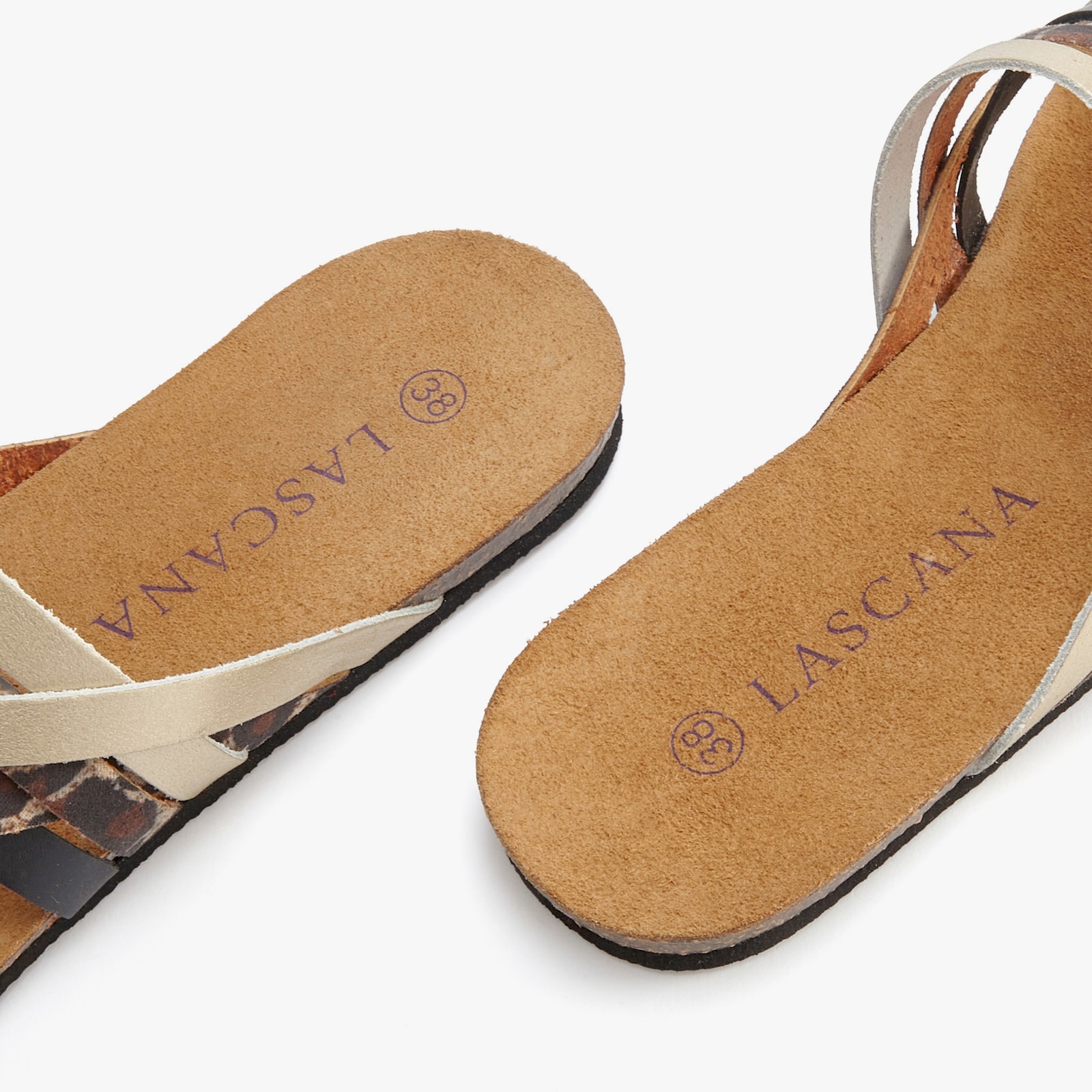 LASCANA Zehentrenner - schwarz/leo