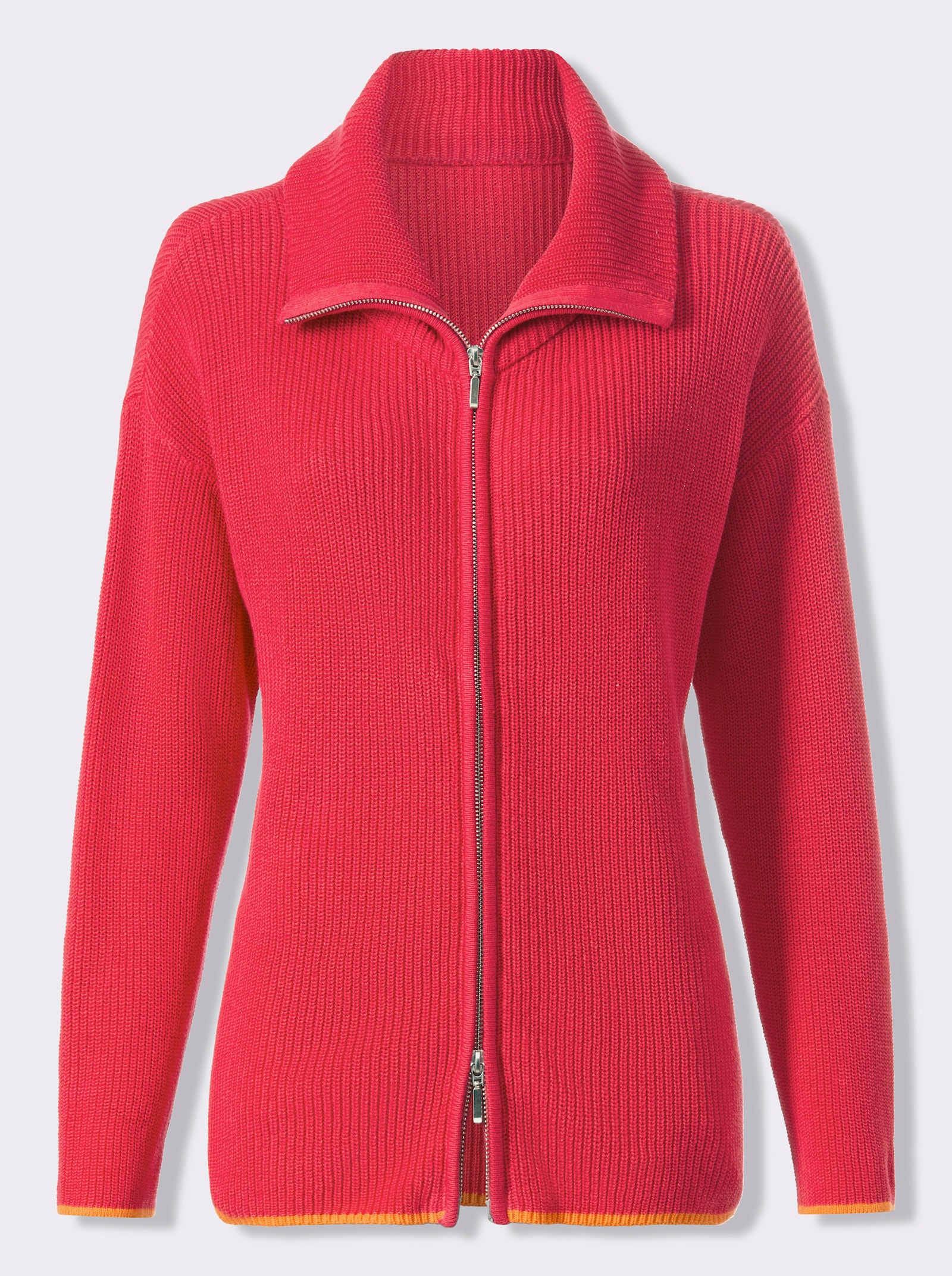 heine Cardigan mit 2-Wege-Zipper - pink