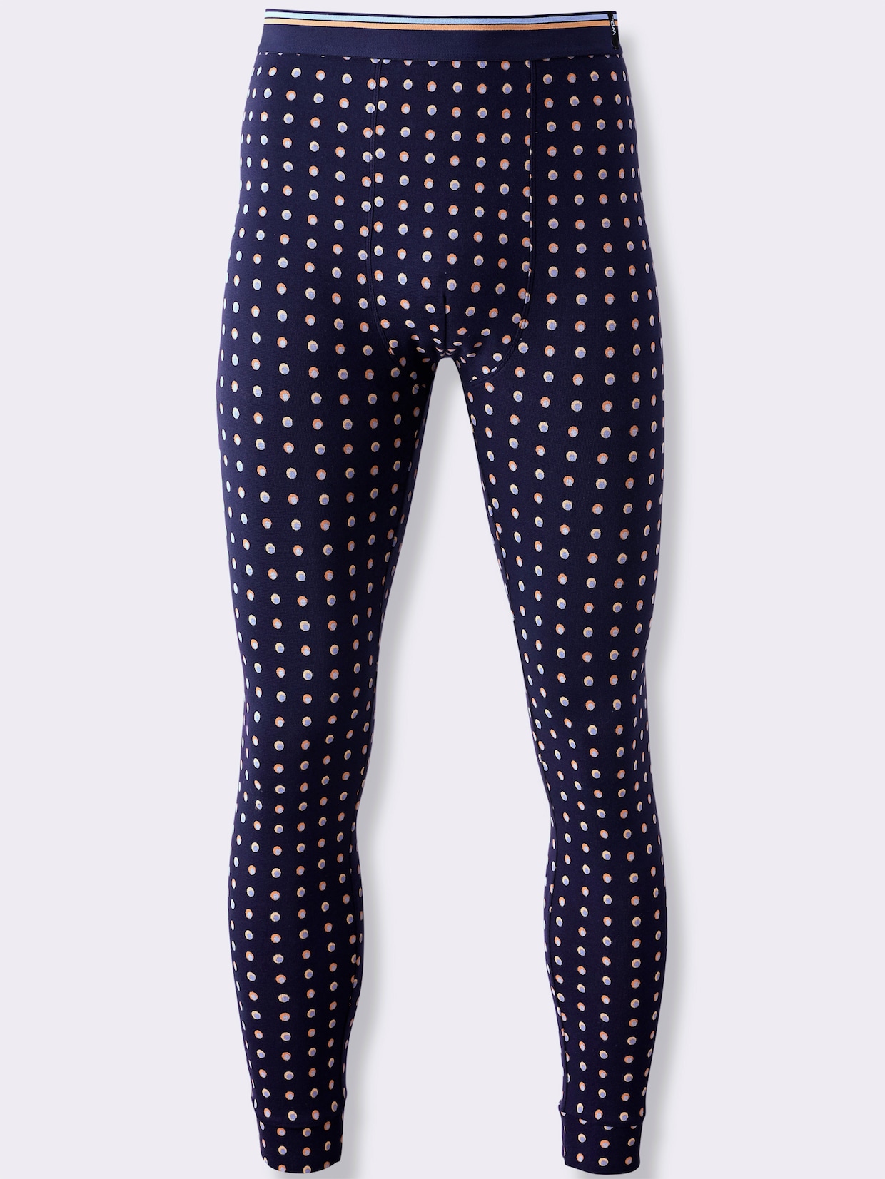 wäschepur men Hose lang - marine-getupft + marine-gestreift