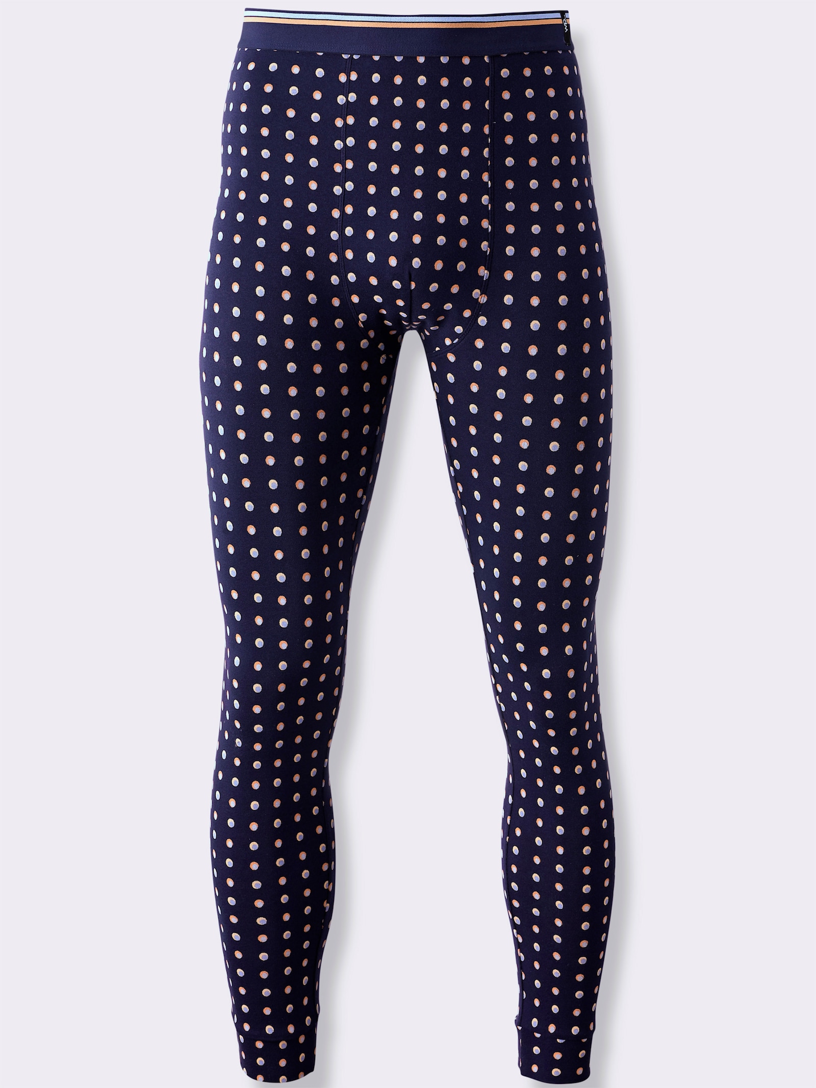 wäschepur men Hose lang - marine-getupft + marine-gestreift